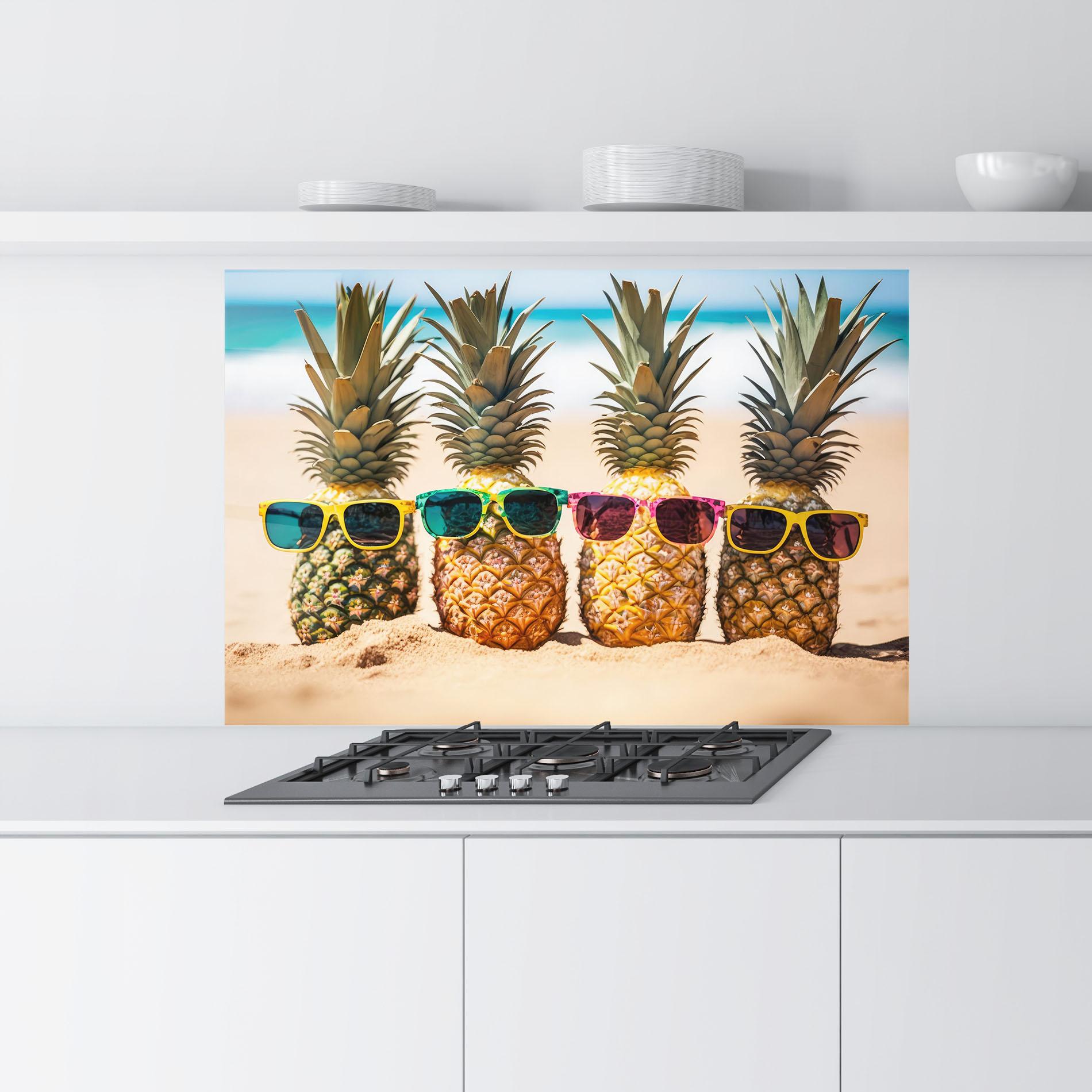 Panel Szklany do Kuchni Five Pineapples mockup 9