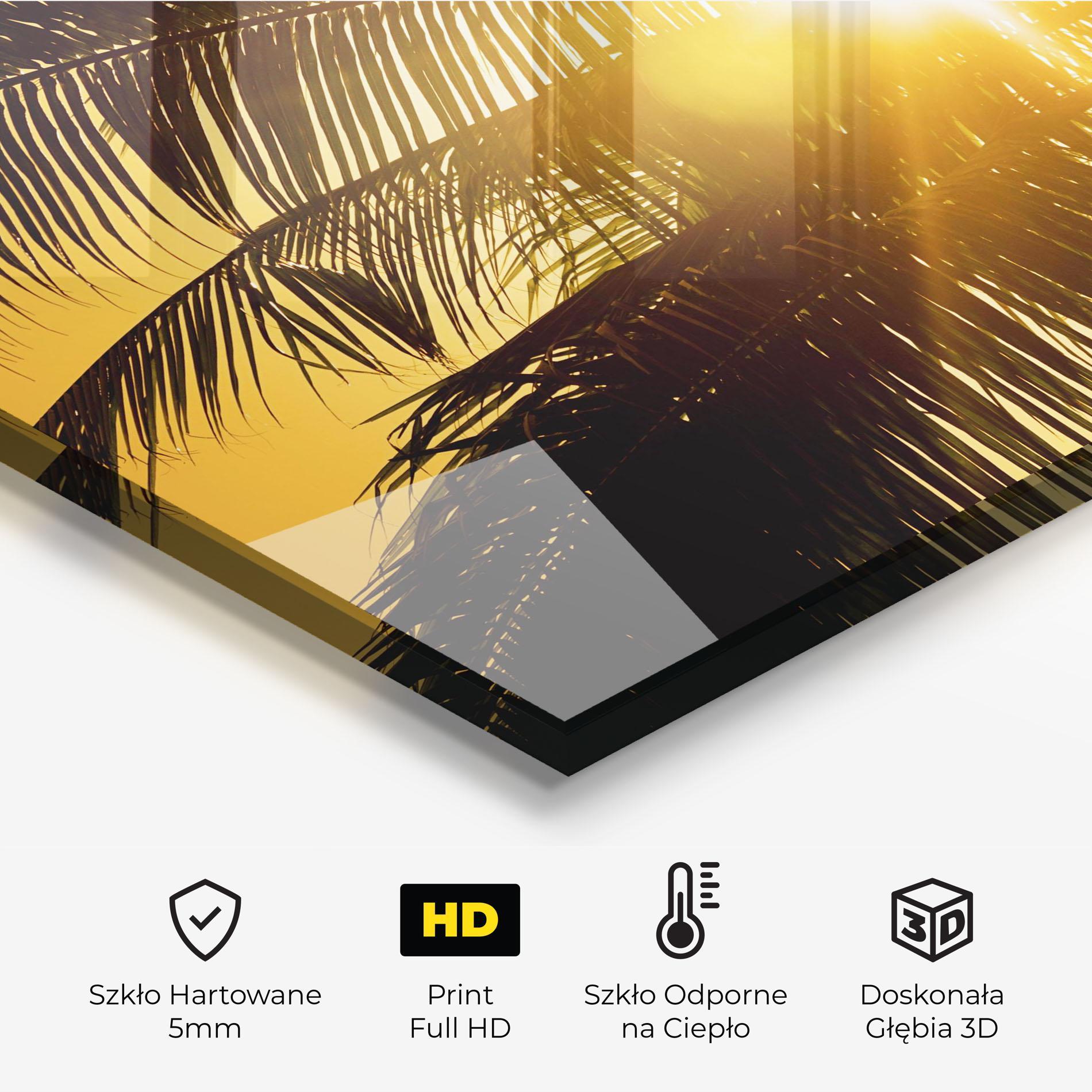 Panel Szklany do Kuchni Palm Trees Sun mockup 2