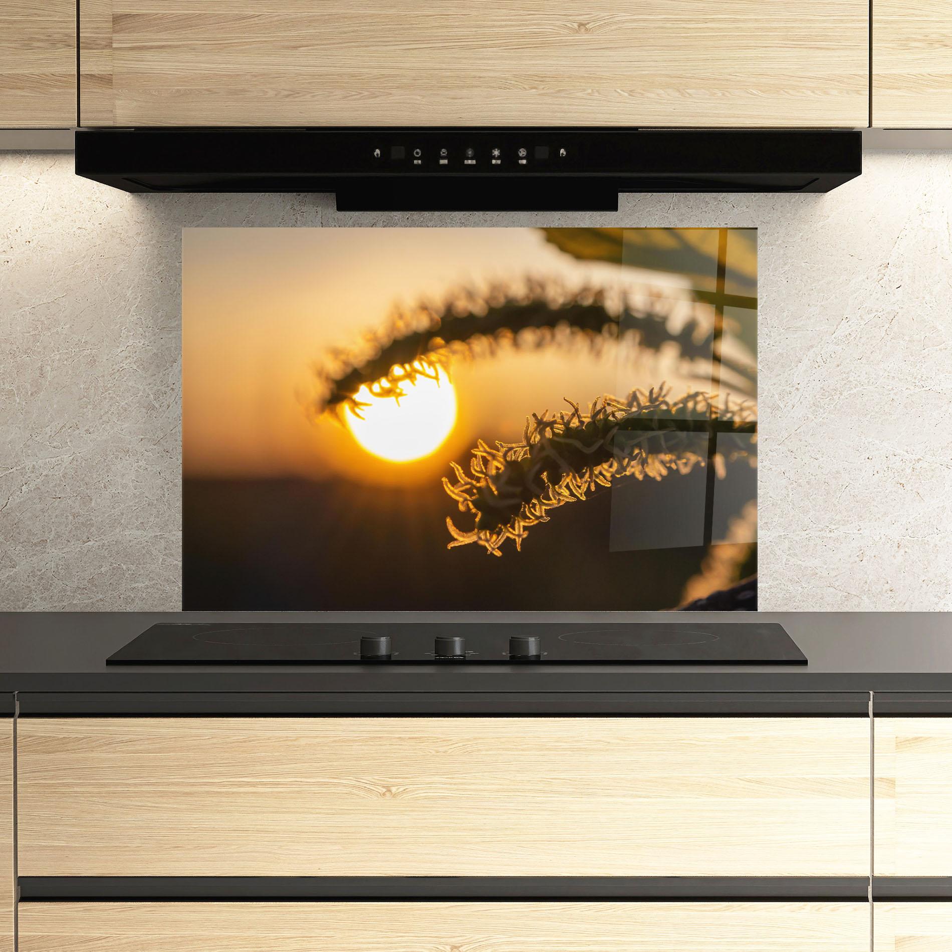 Panel Szklany do Kuchni Plant Shilouette mockup 3