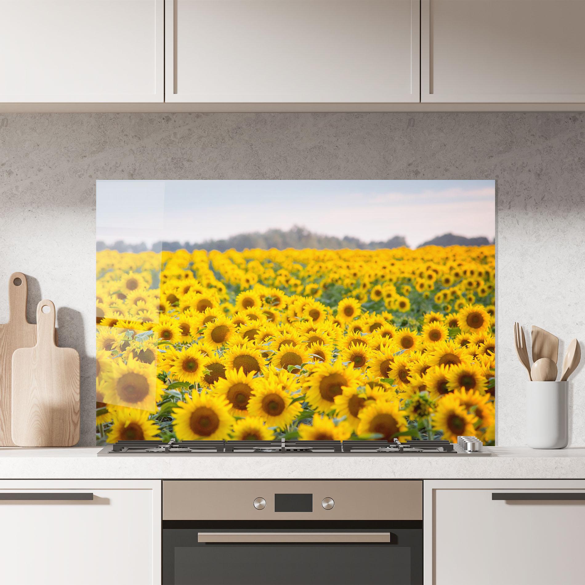 Panel Szklany do Kuchni Blooming Sunflowers mockup 7