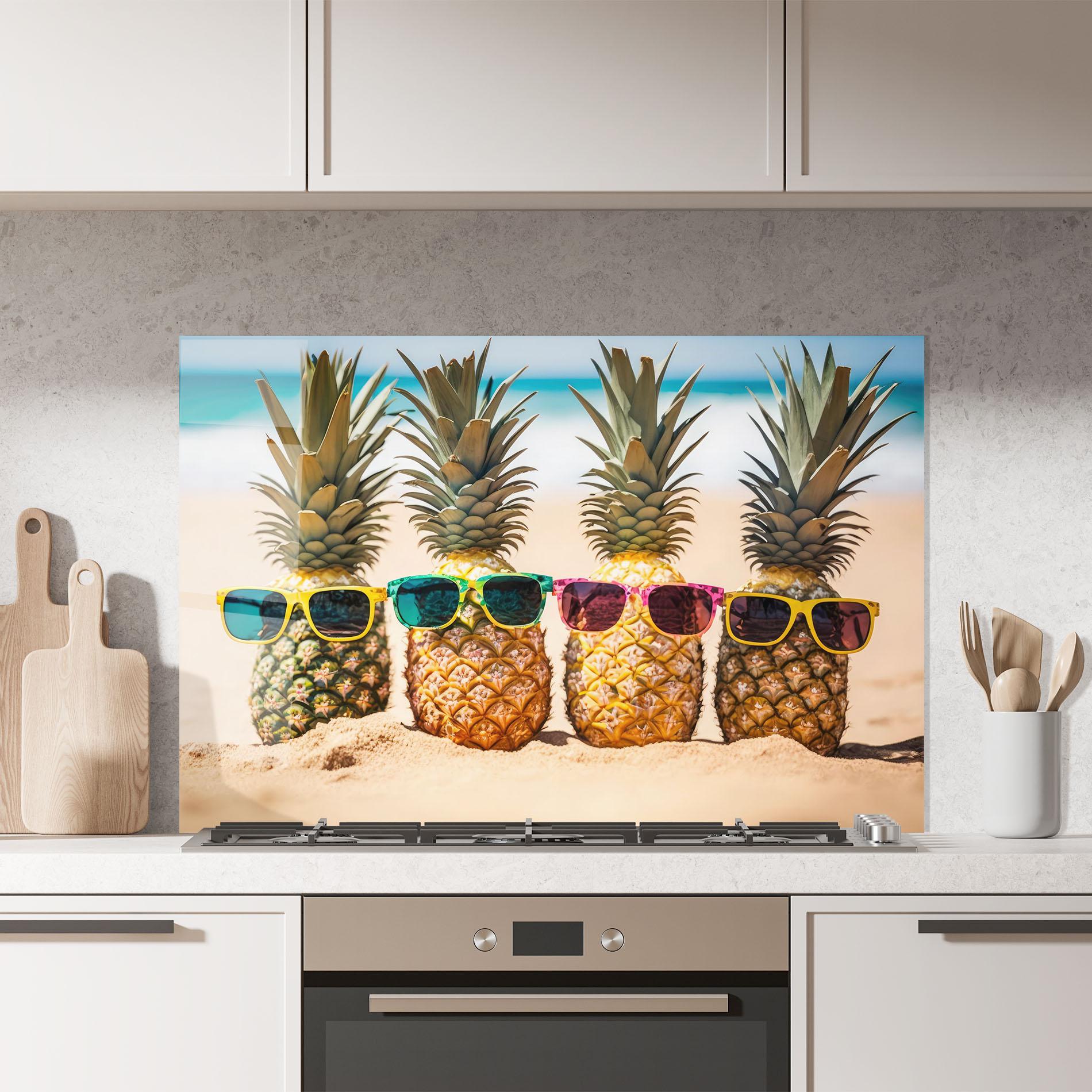 Panel Szklany do Kuchni Five Pineapples mockup 7