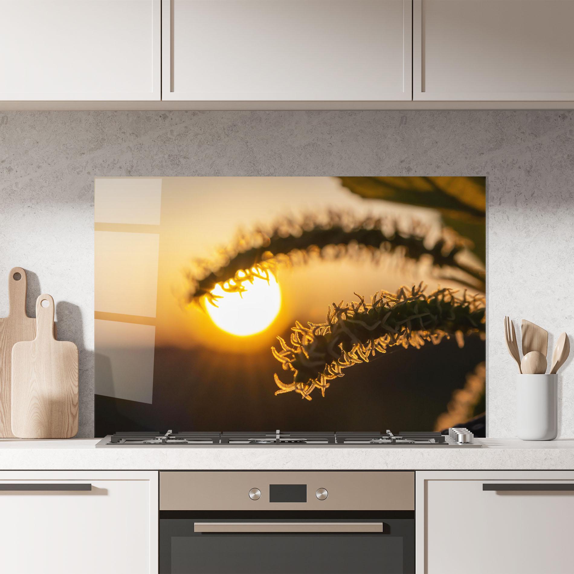 Panel Szklany do Kuchni Plant Shilouette mockup 7