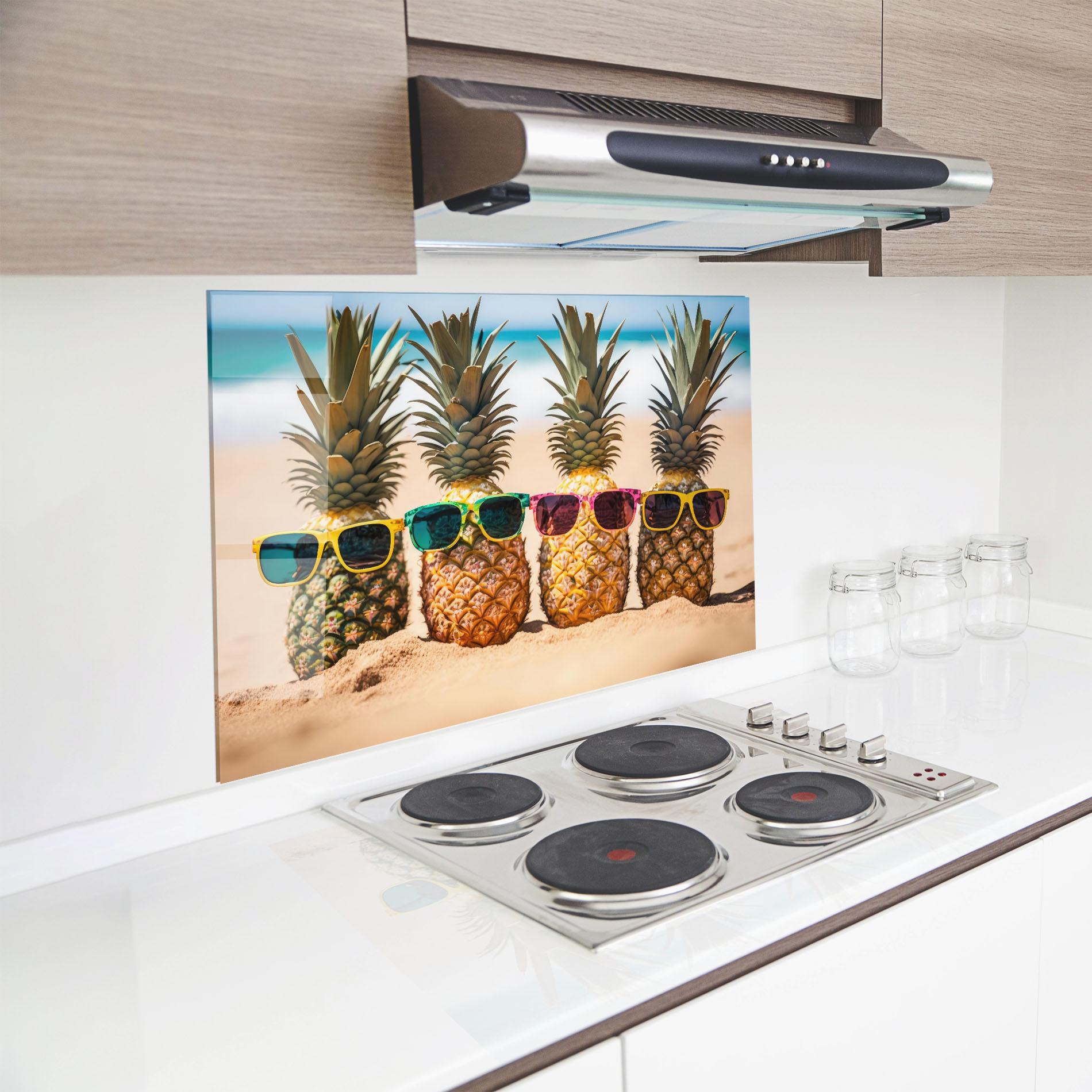 Panel Szklany do Kuchni Five Pineapples mockup 8