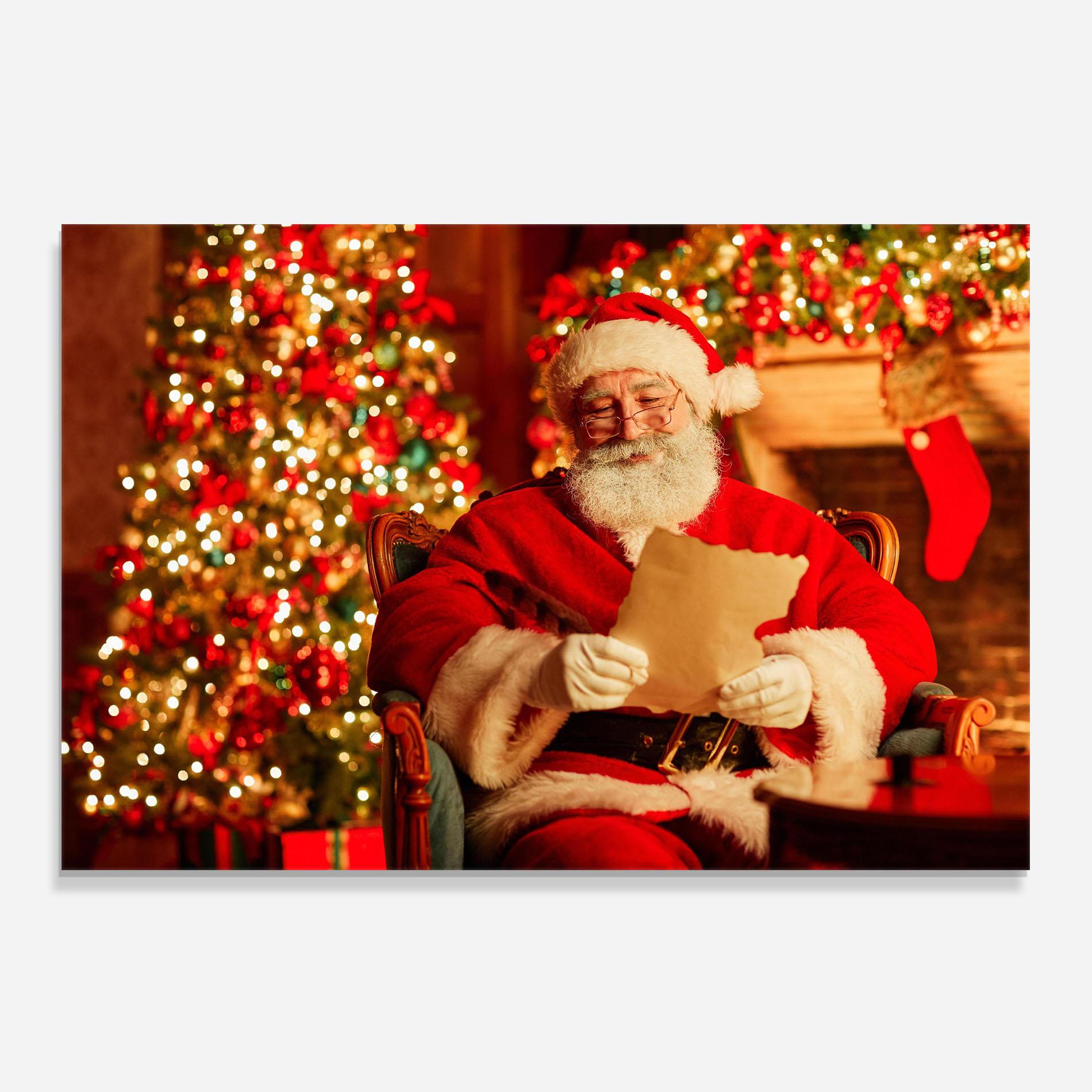 Panel Szklany do Kuchni Reading Christmas Letter mockup 0