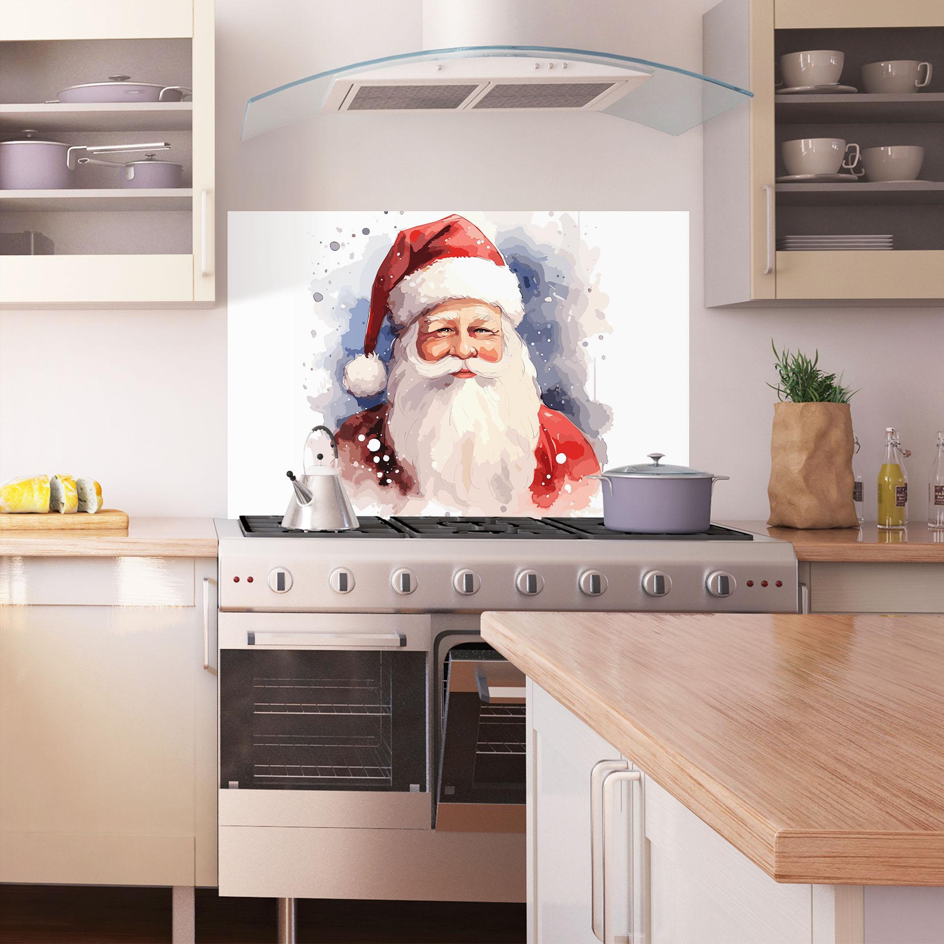 Panel Szklany do Kuchni Cute Santa mockup 1