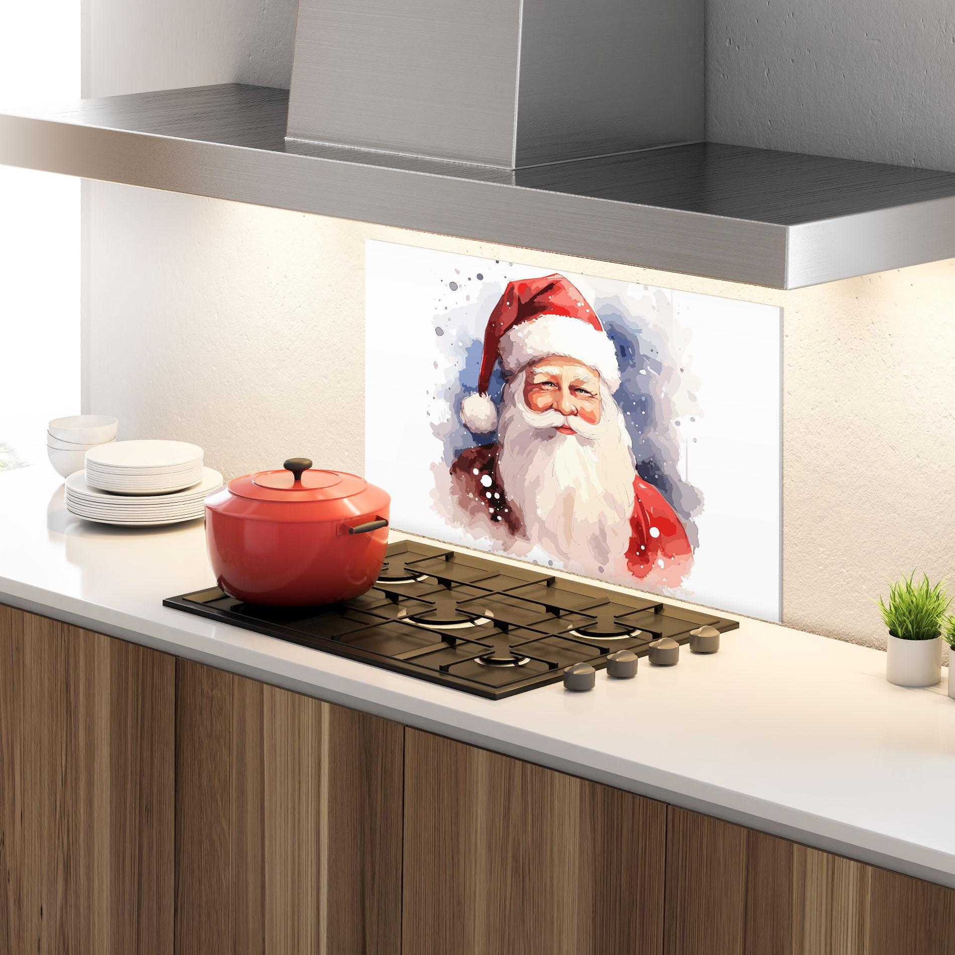Panel Szklany do Kuchni Cute Santa mockup 4