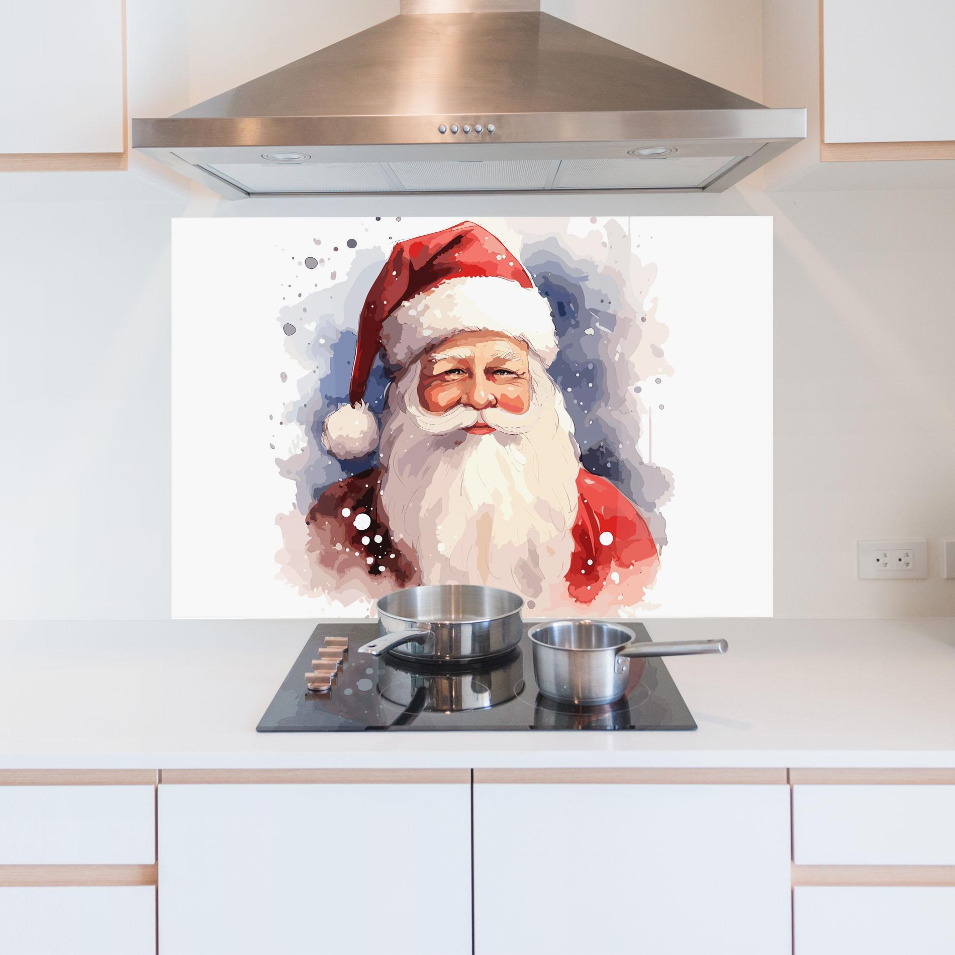 Panel Szklany do Kuchni Cute Santa mockup 5