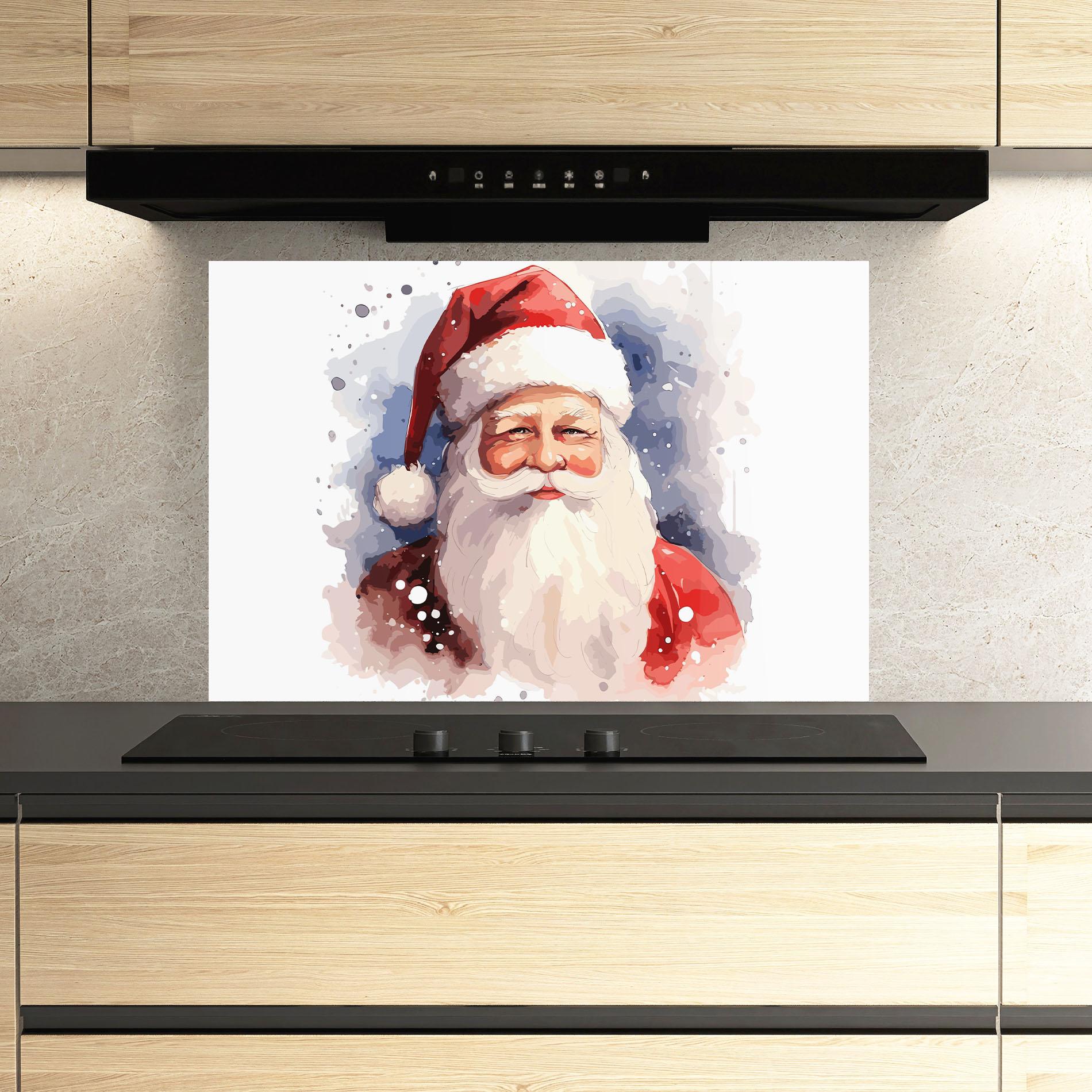 Panel Szklany do Kuchni Cute Santa mockup 3