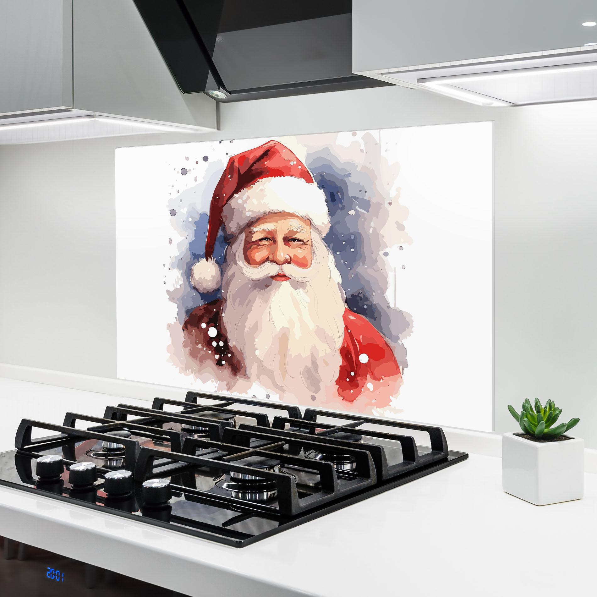 Panel Szklany do Kuchni Cute Santa mockup 6