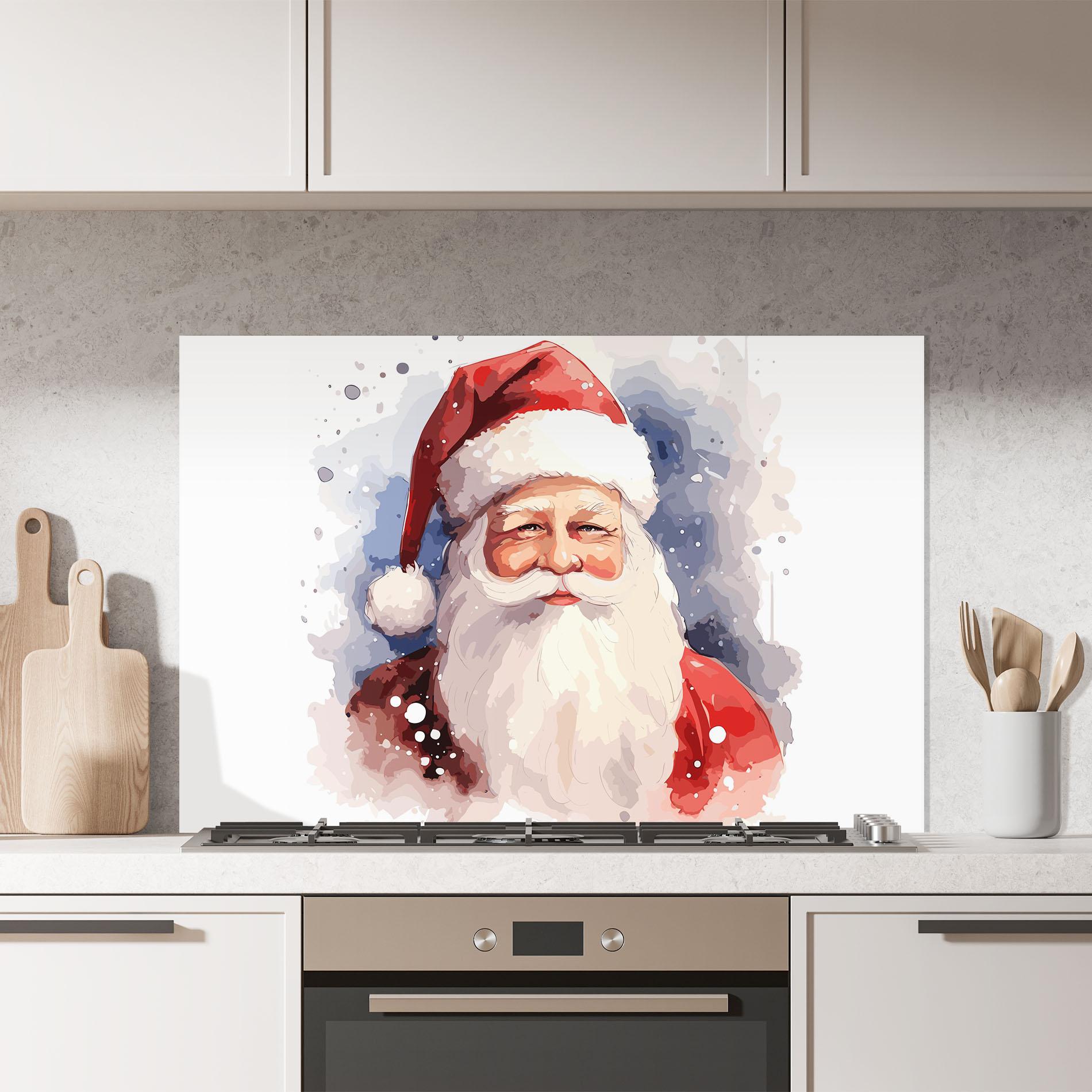Panel Szklany do Kuchni Cute Santa mockup 7