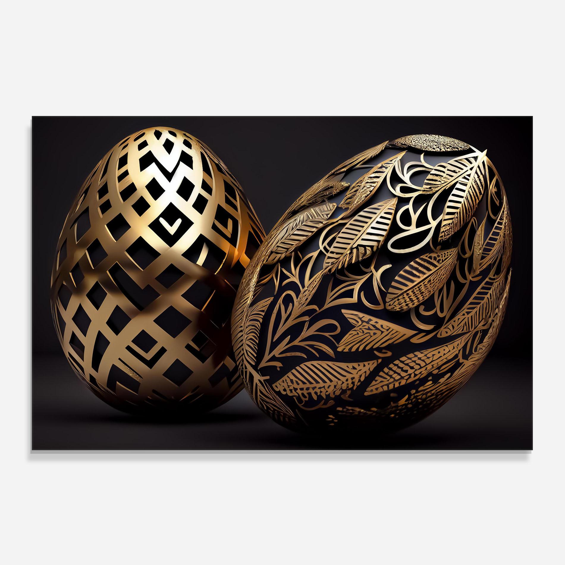 Panel Szklany do Kuchni Black Golden Eggs mockup 0