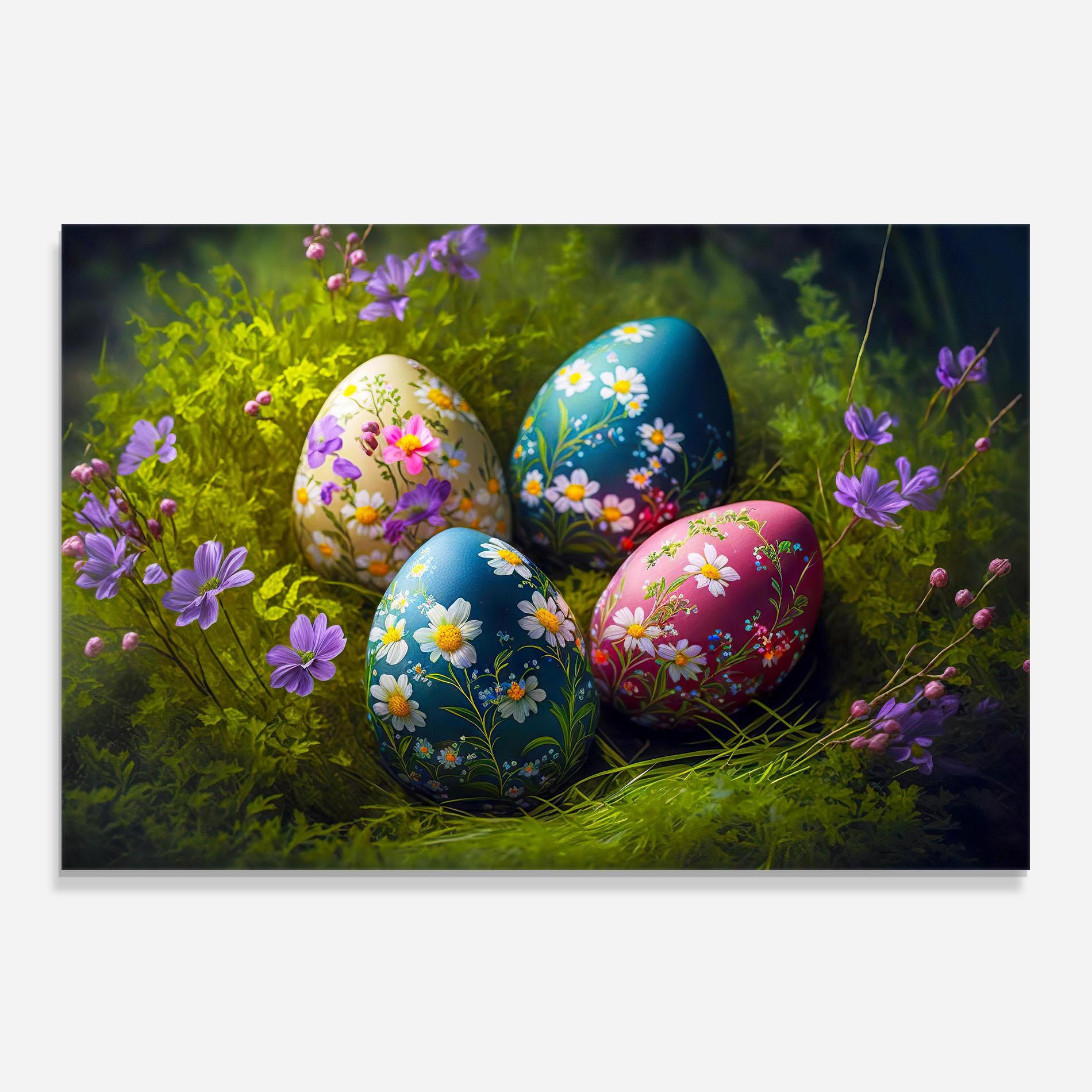 Panel Szklany do Kuchni Floral Ornament Eggs mockup 0