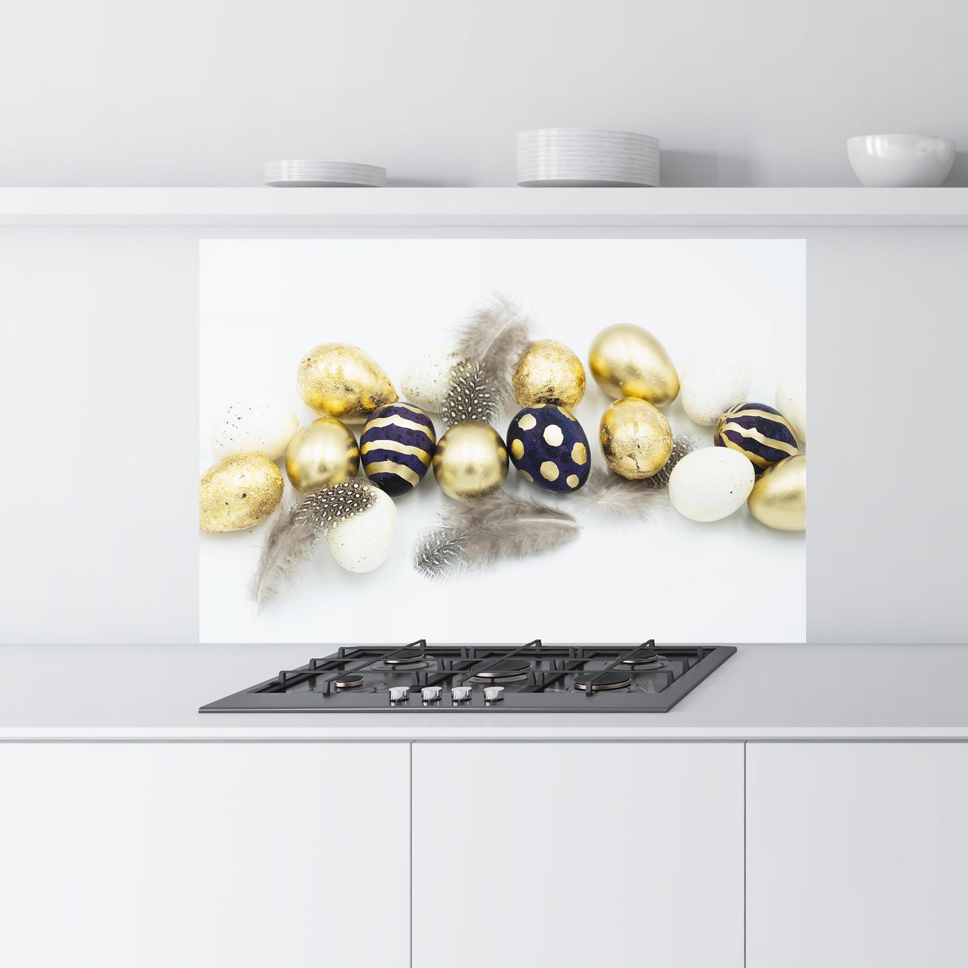 Panel Szklany do Kuchni Golden Black Eggs mockup 9