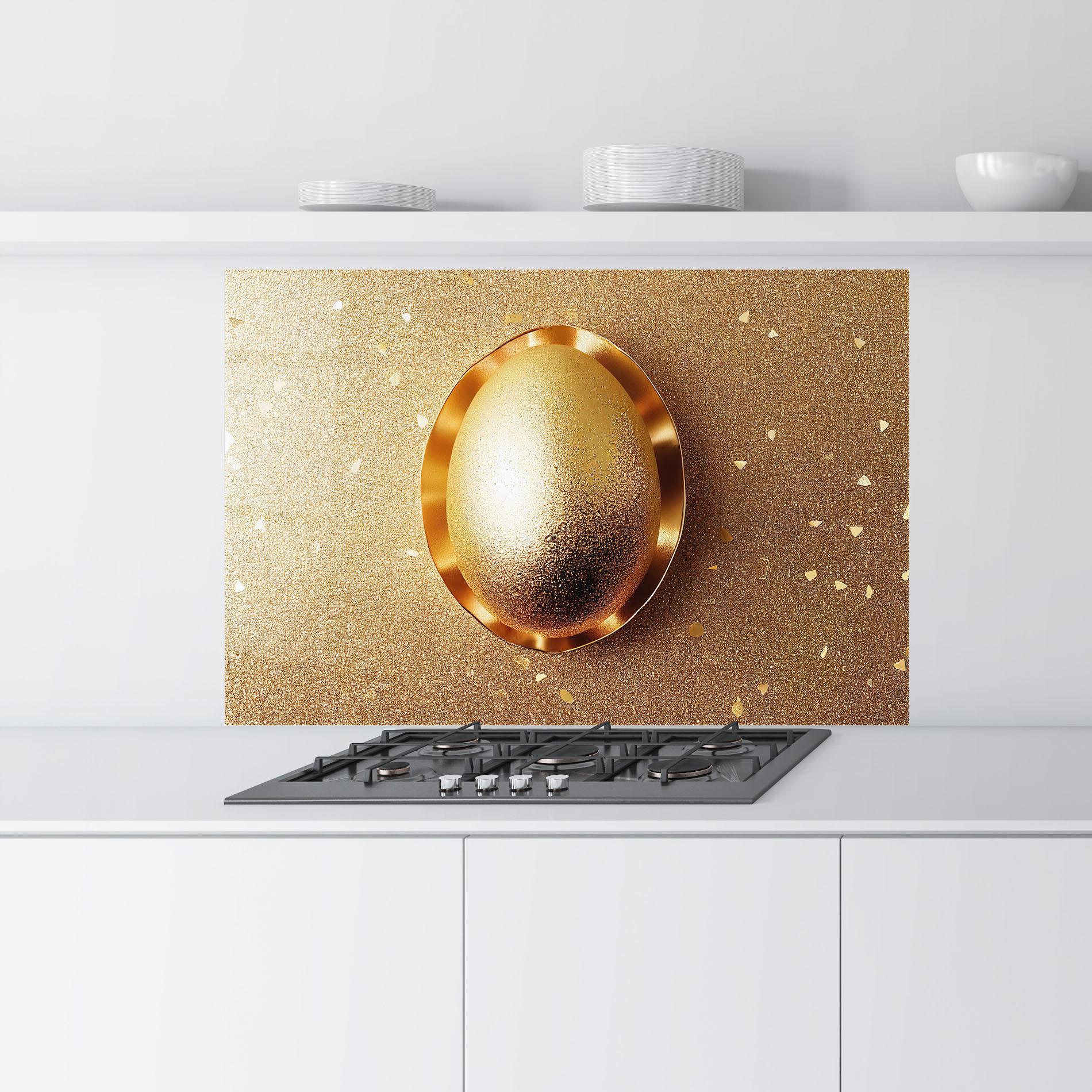 Panel Szklany do Kuchni Golden Egg Chocolate mockup 9