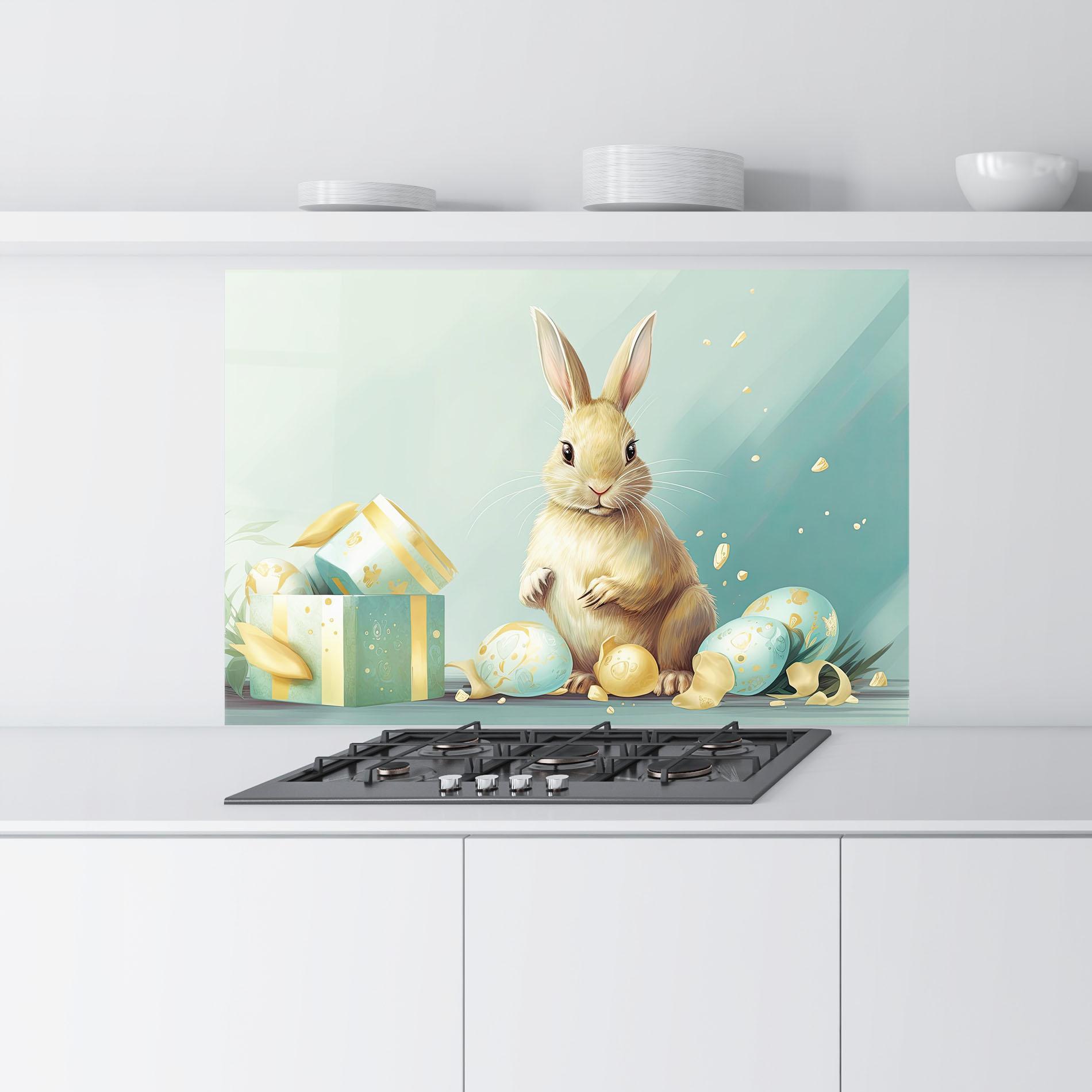 Panel Szklany do Kuchni Pretty Cute Easter Bunny mockup 9
