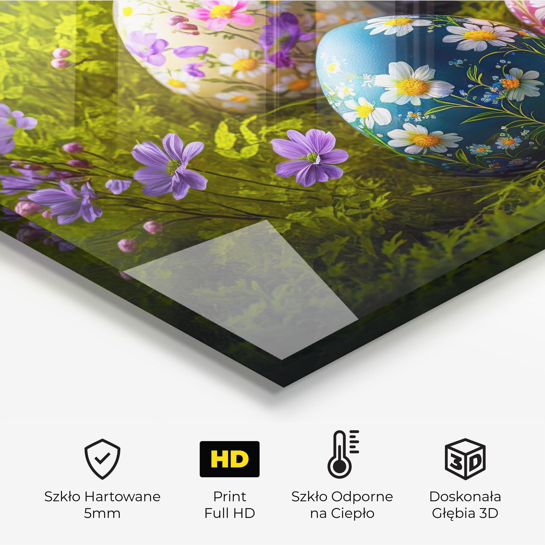 Panel Szklany do Kuchni Floral Ornament Eggs mockup 2