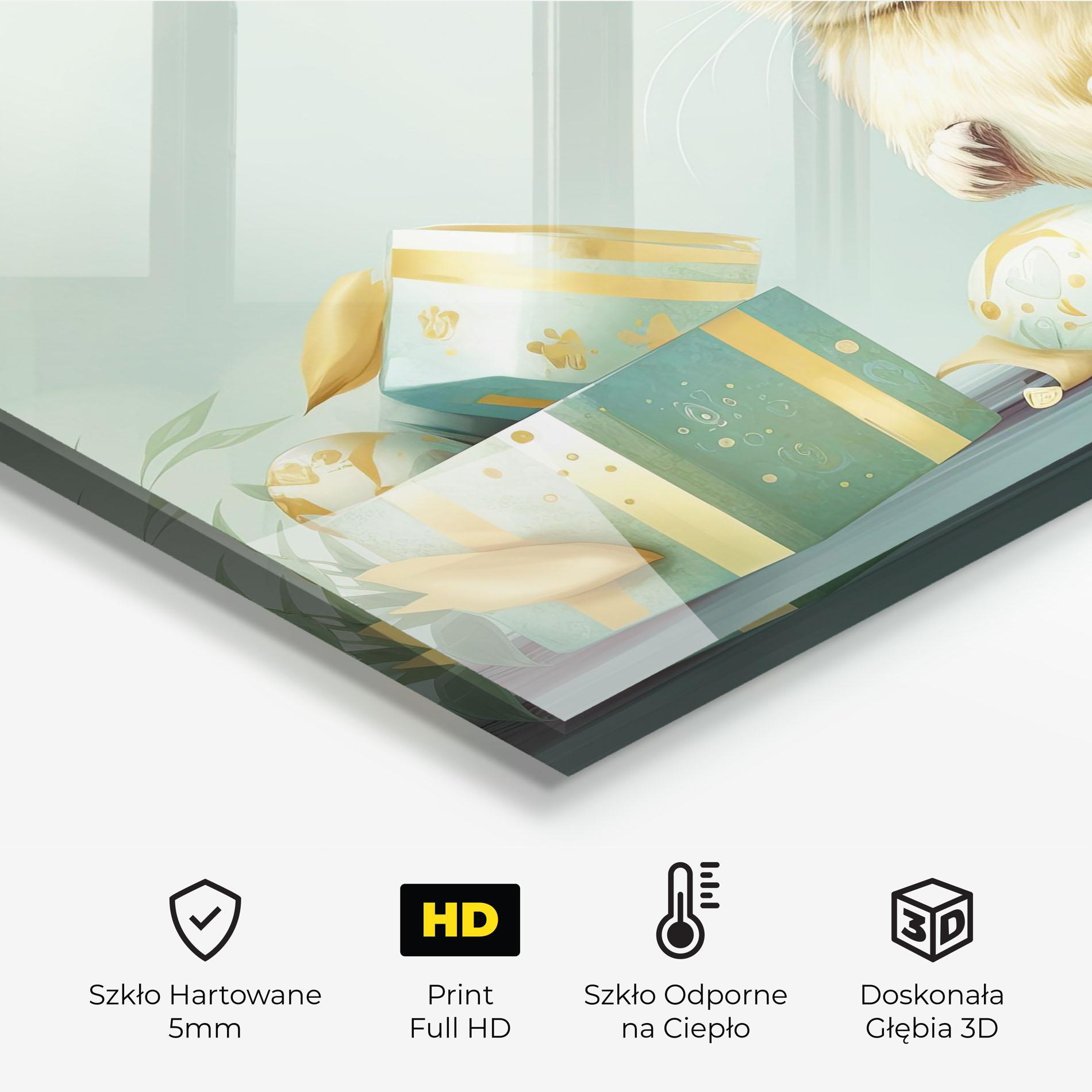 Panel Szklany do Kuchni Pretty Cute Easter Bunny mockup 2