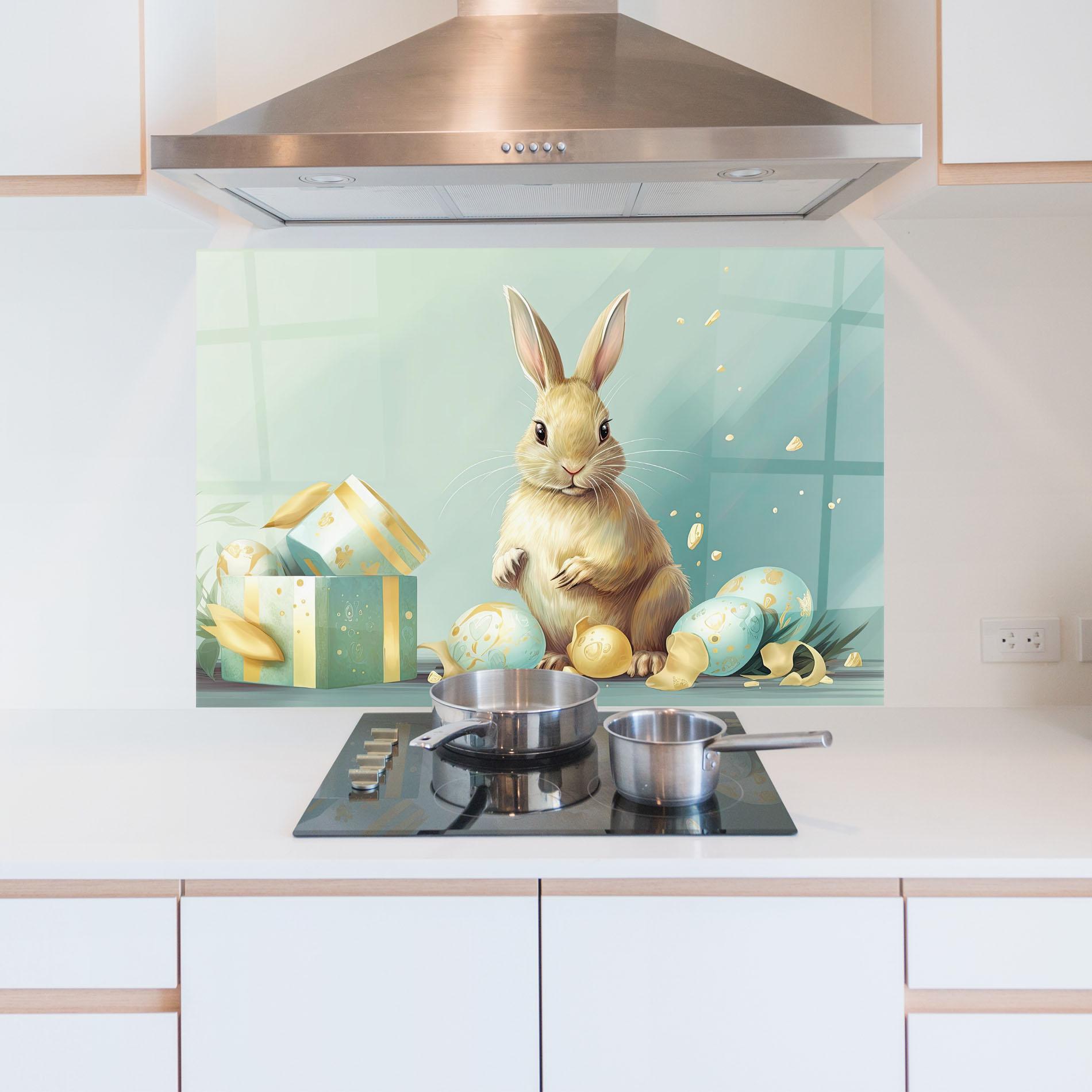 Panel Szklany do Kuchni Pretty Cute Easter Bunny mockup 5