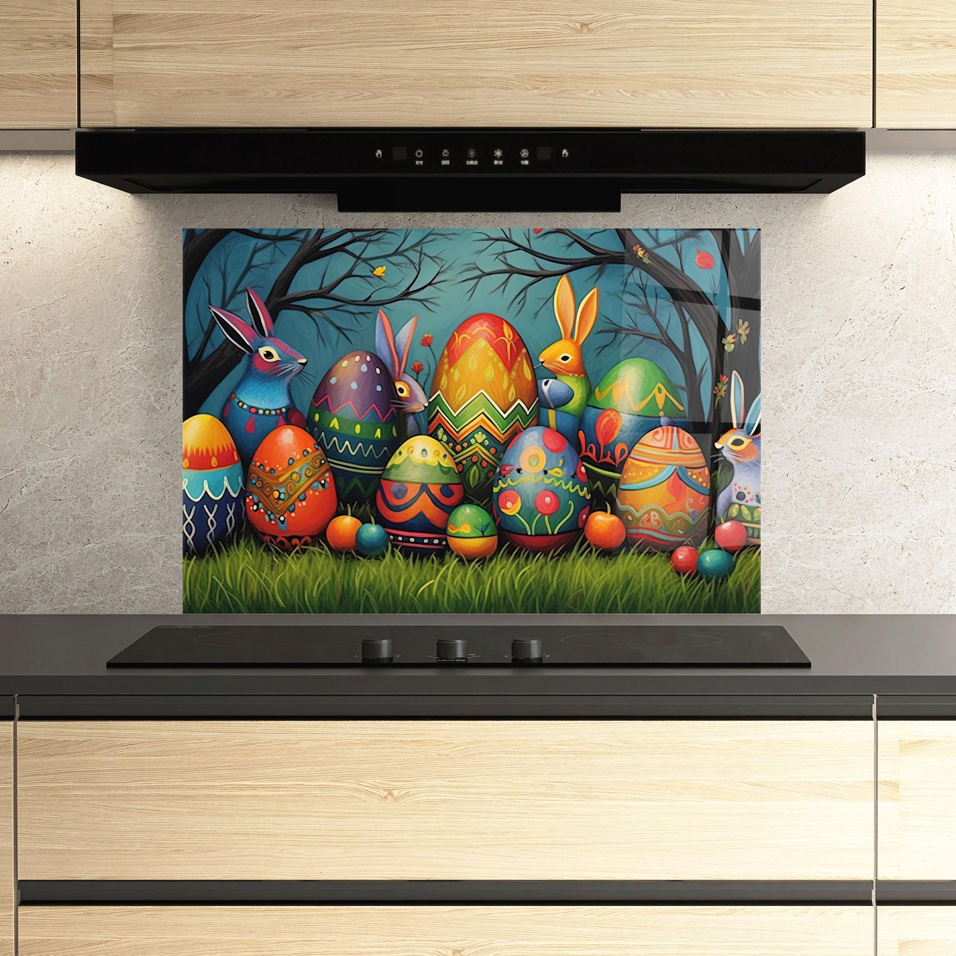 Panel Szklany do Kuchni Easter Eggs mockup 3