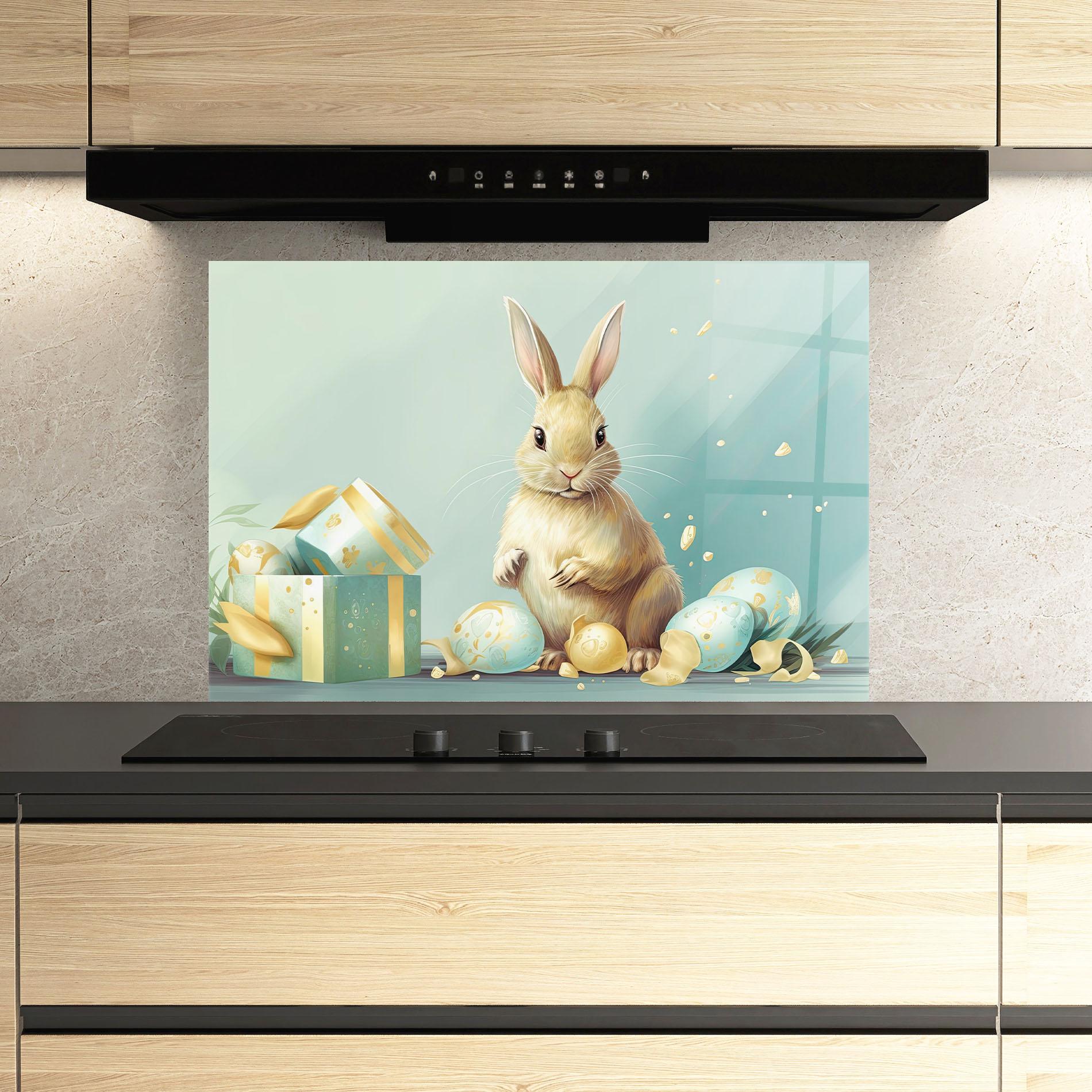 Panel Szklany do Kuchni Pretty Cute Easter Bunny mockup 3