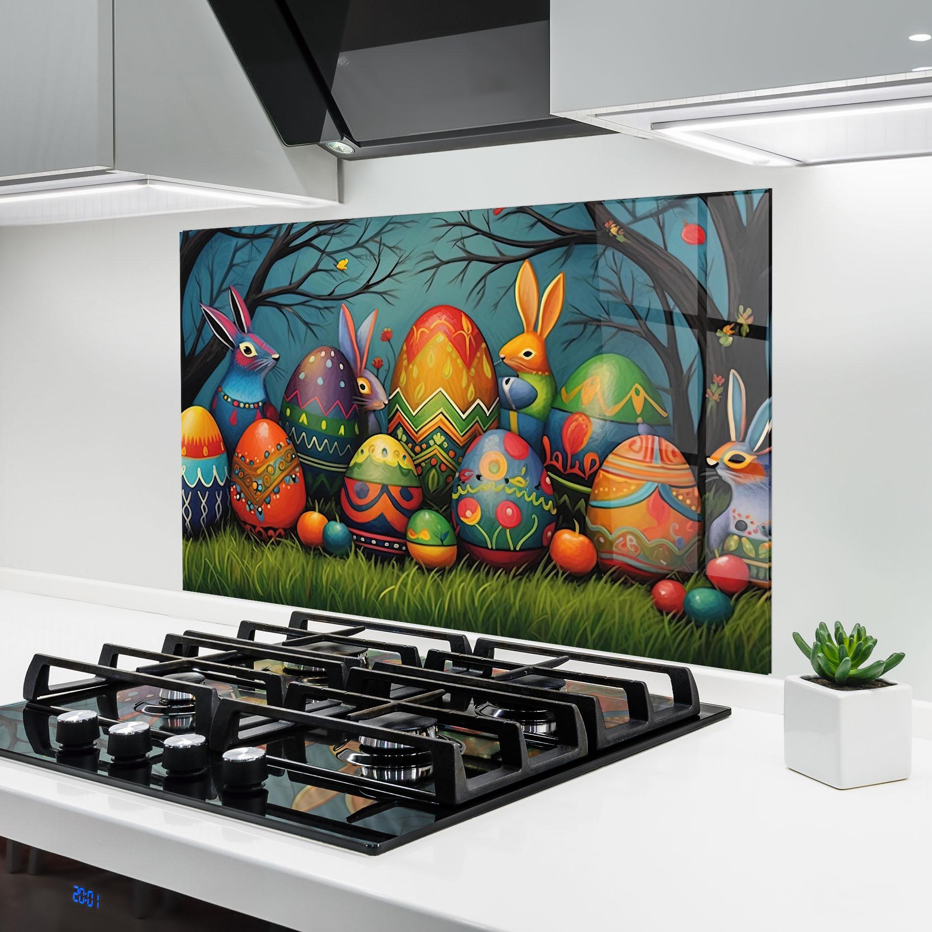 Panel Szklany do Kuchni Easter Eggs mockup 6