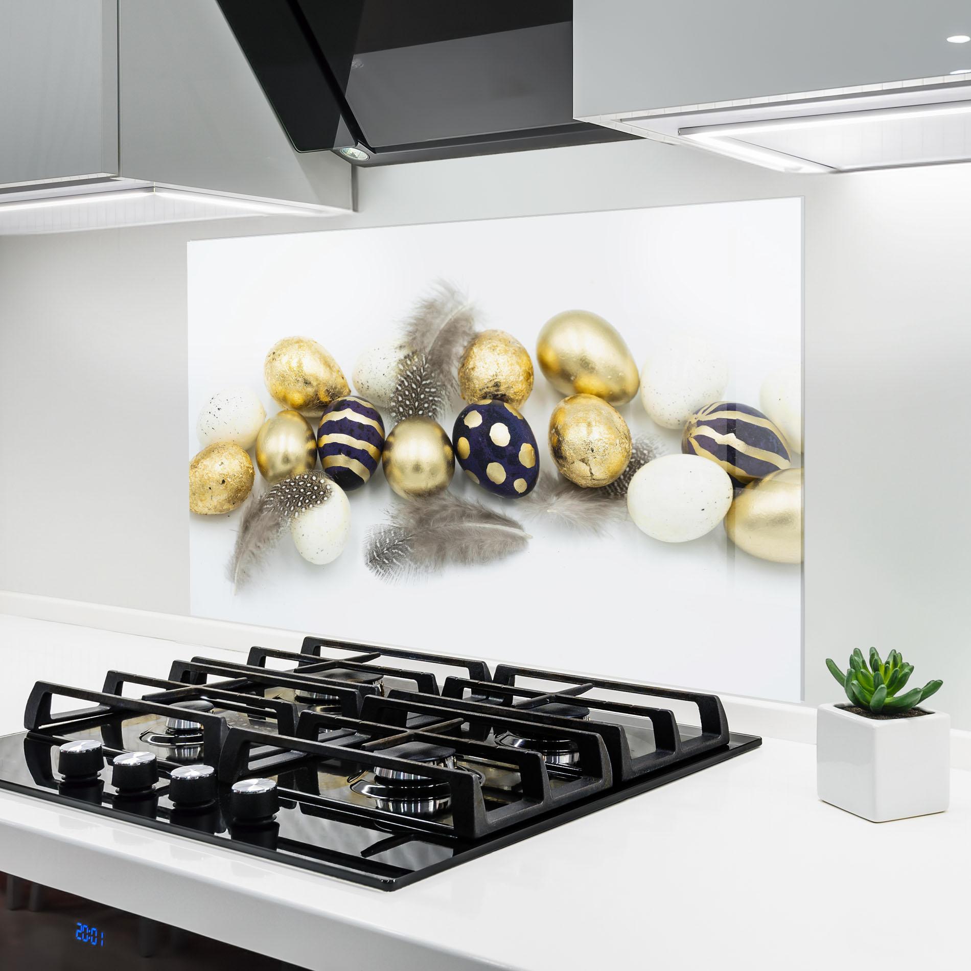 Panel Szklany do Kuchni Golden Black Eggs mockup 6