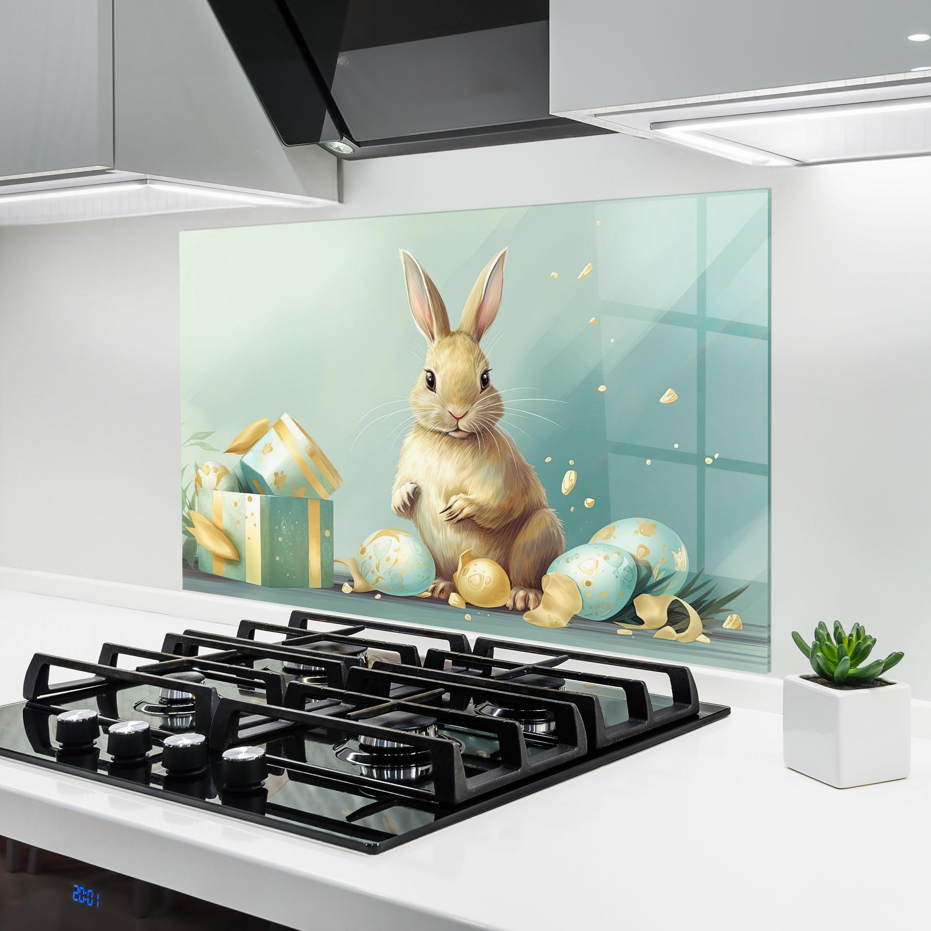 Panel Szklany do Kuchni Pretty Cute Easter Bunny mockup 6