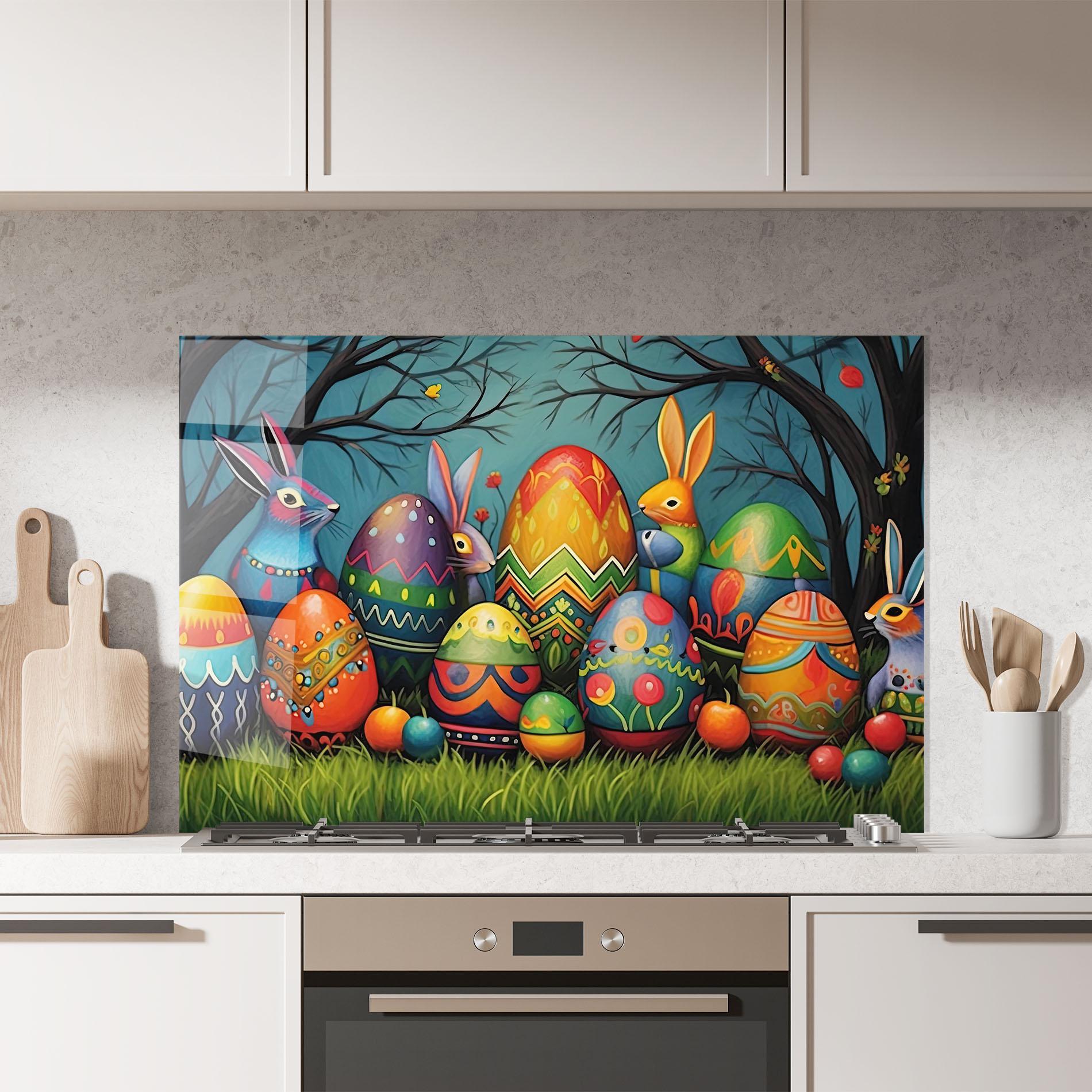 Panel Szklany do Kuchni Easter Eggs mockup 7