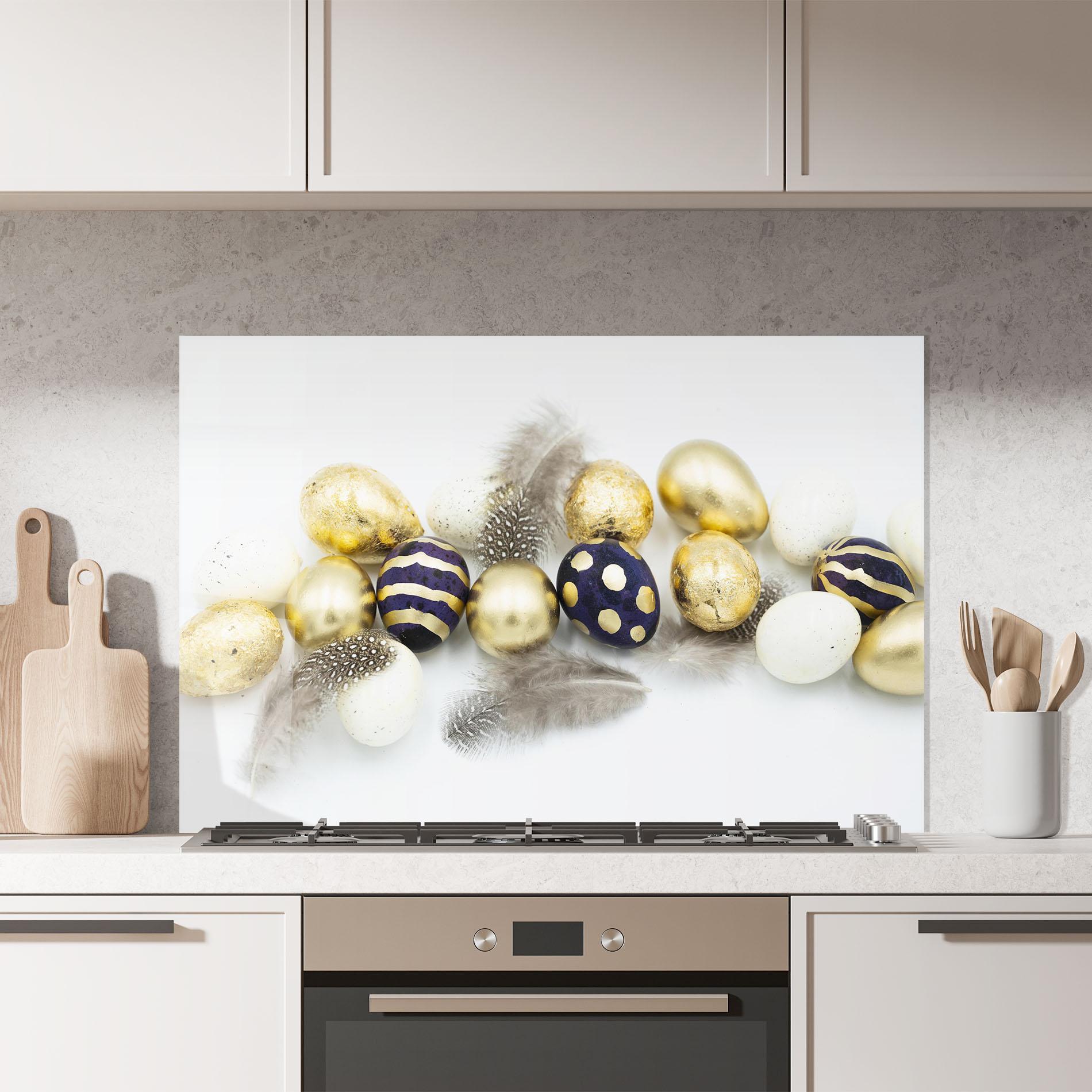 Panel Szklany do Kuchni Golden Black Eggs mockup 7