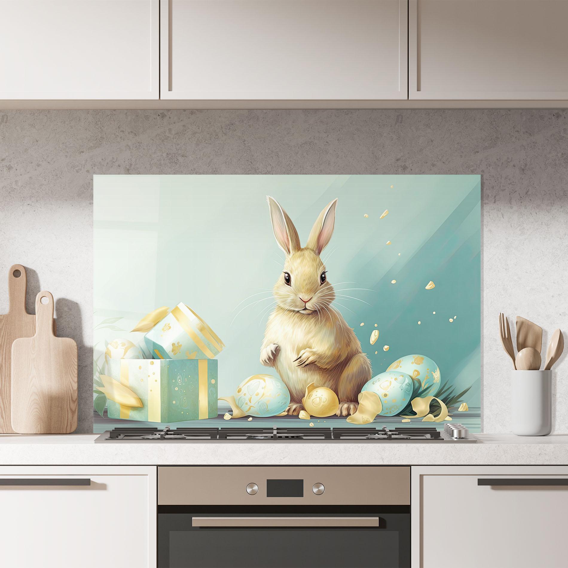 Panel Szklany do Kuchni Pretty Cute Easter Bunny mockup 7