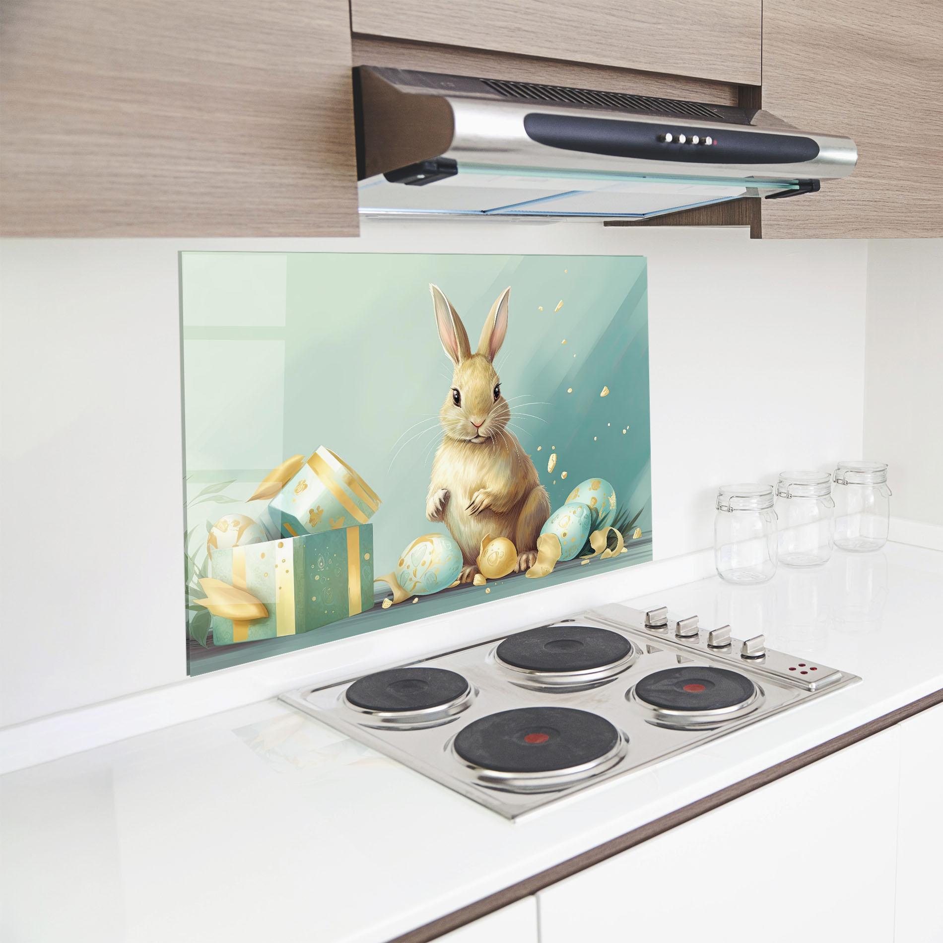 Panel Szklany do Kuchni Pretty Cute Easter Bunny mockup 8