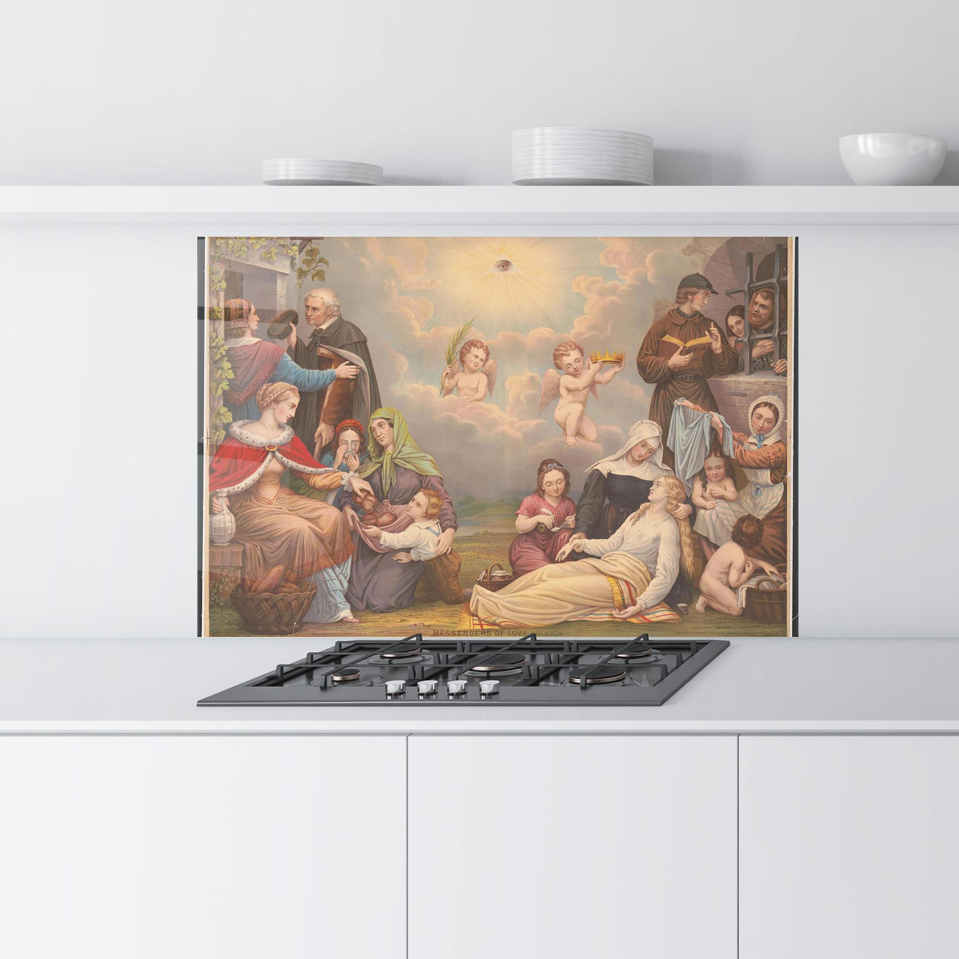 Panel Szklany do Kuchni Jesus Old Painting mockup 9