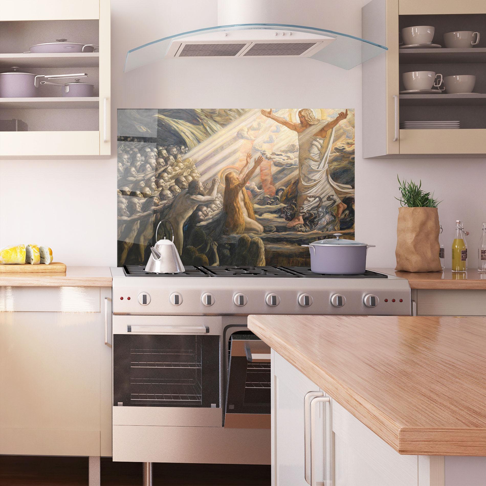 Panel Szklany do Kuchni Devine Jesus Art mockup 1