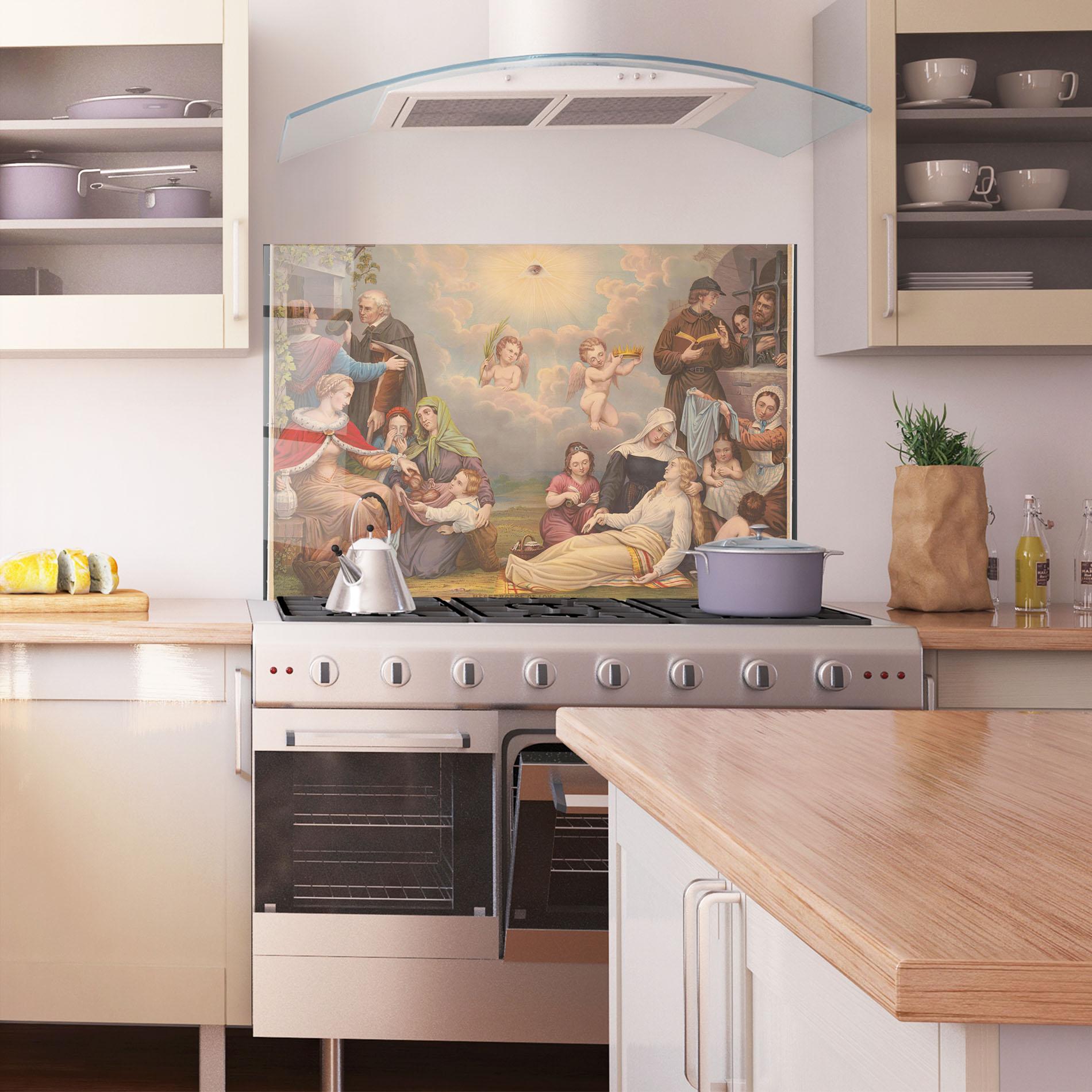 Panel Szklany do Kuchni Jesus Old Painting mockup 1