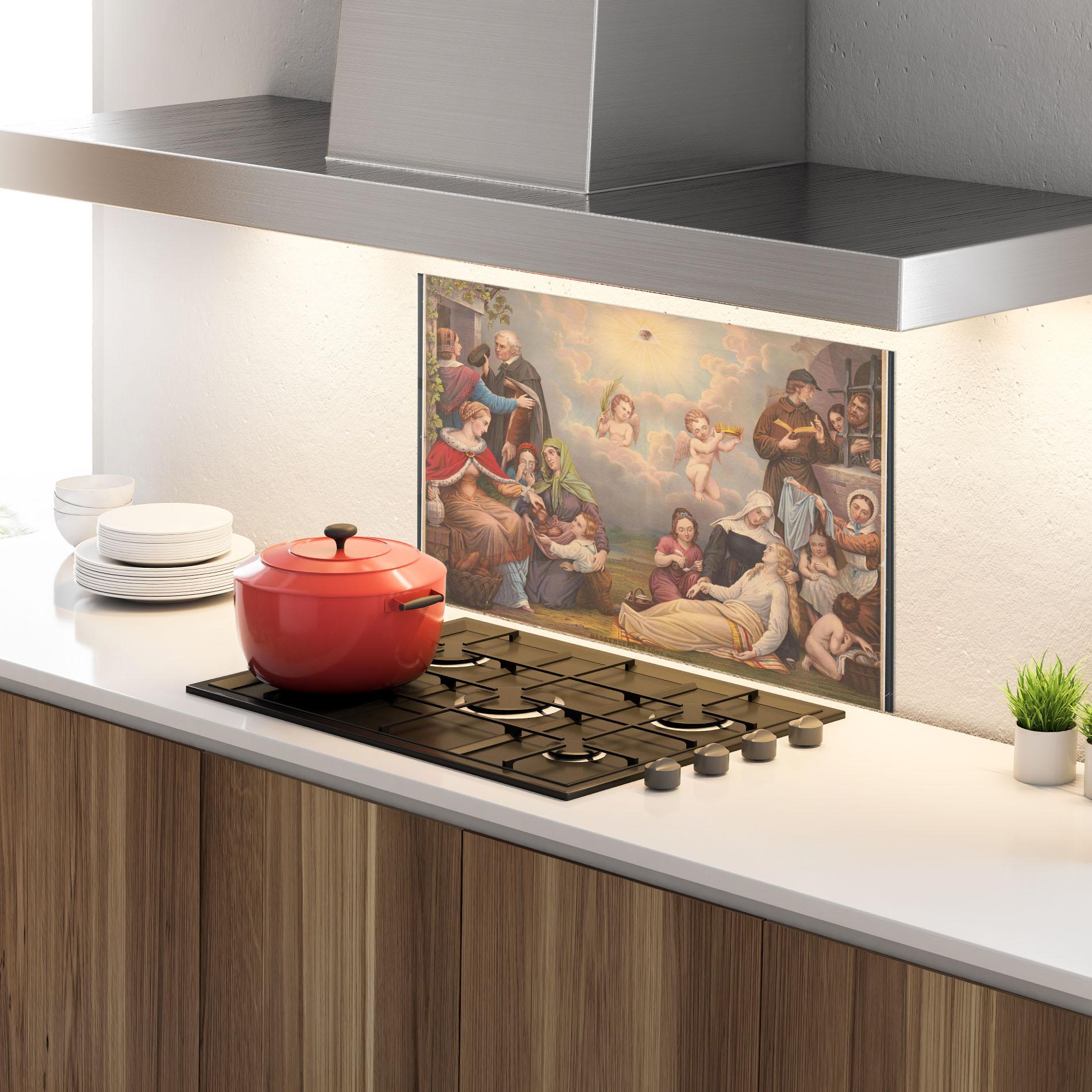 Panel Szklany do Kuchni Jesus Old Painting mockup 4