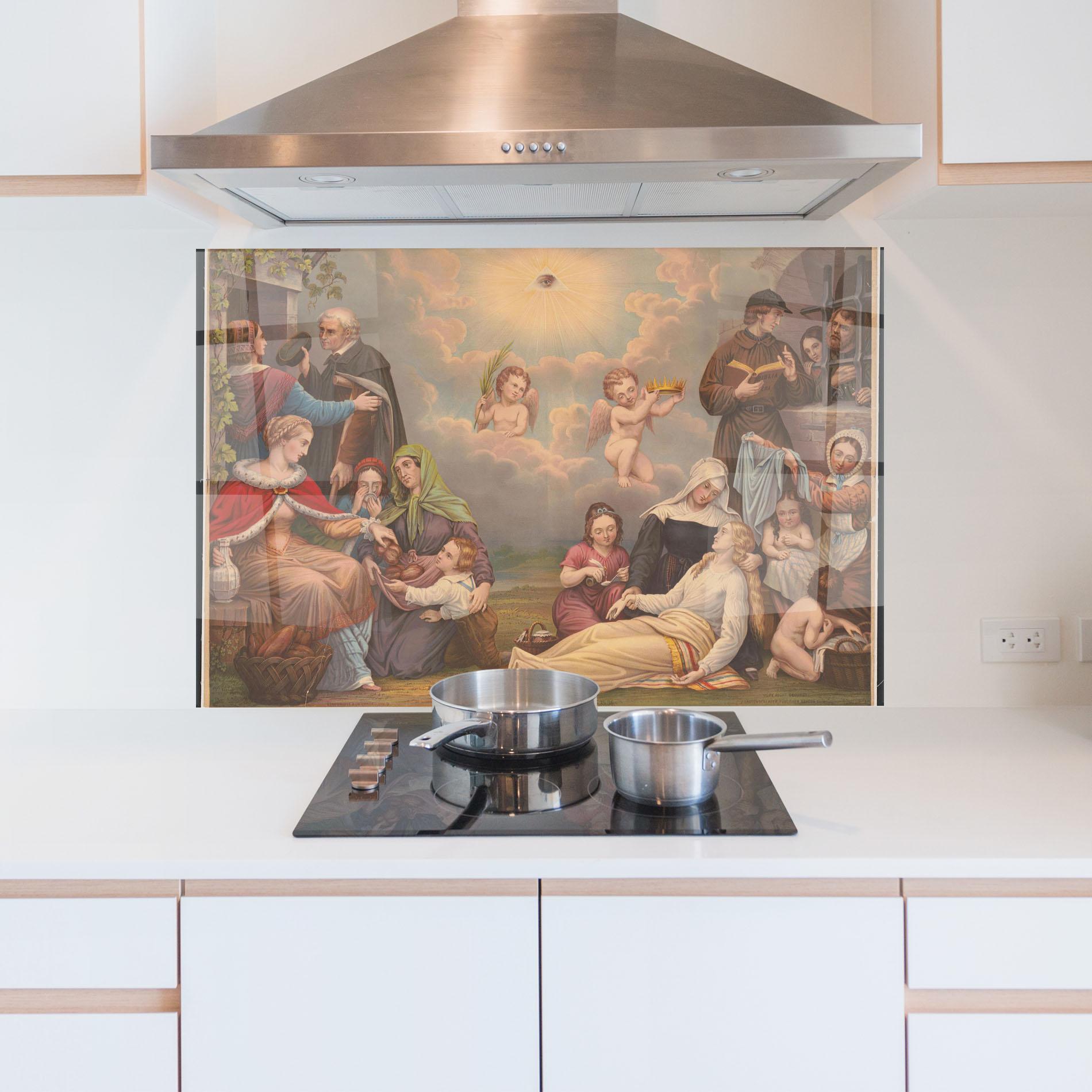 Panel Szklany do Kuchni Jesus Old Painting mockup 5