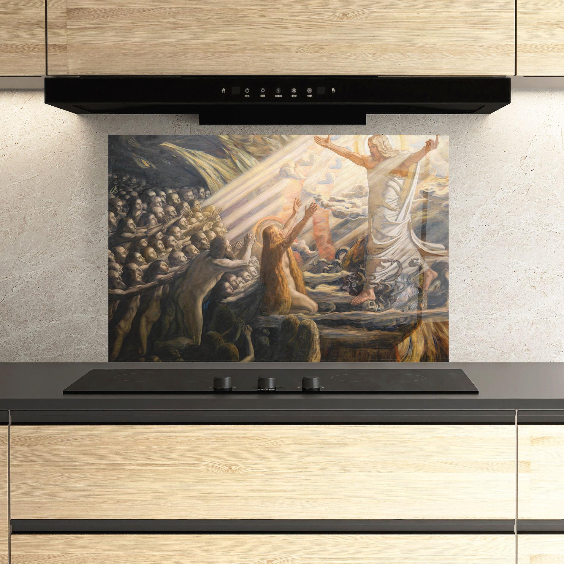 Panel Szklany do Kuchni Devine Jesus Art mockup 3