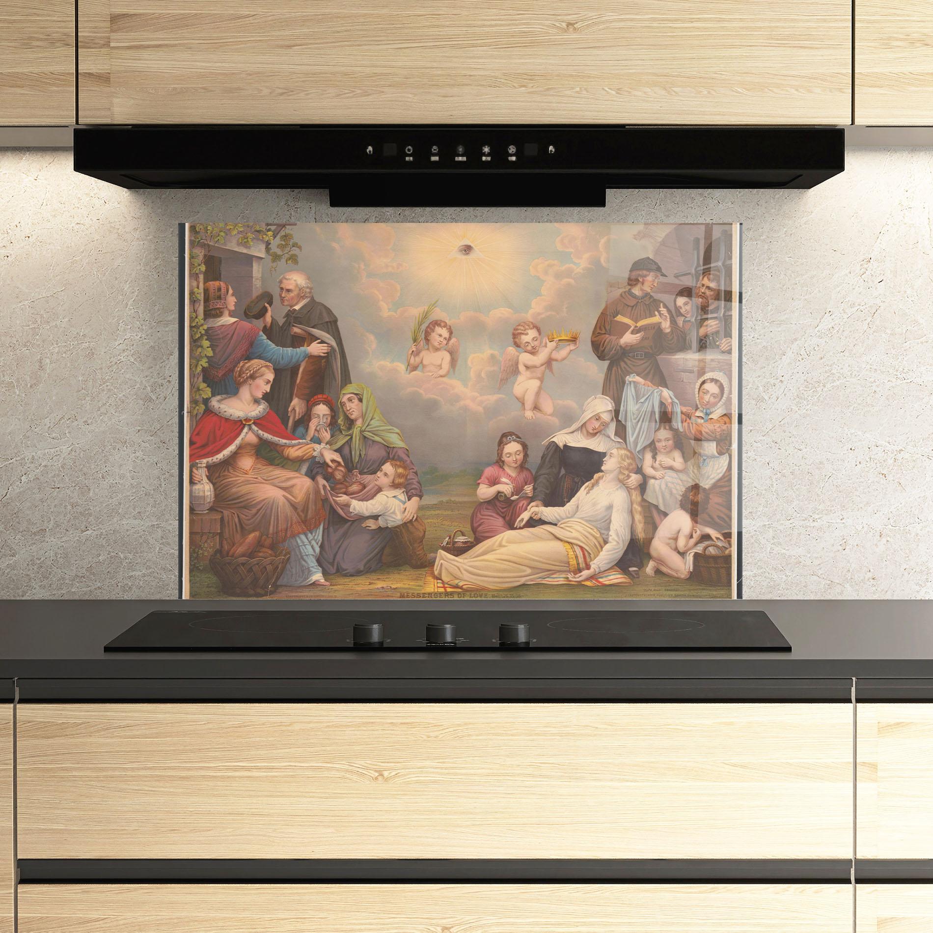 Panel Szklany do Kuchni Jesus Old Painting mockup 3