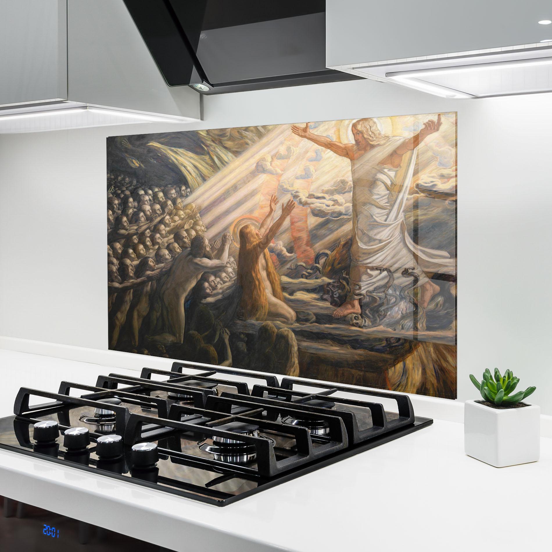 Panel Szklany do Kuchni Devine Jesus Art mockup 6