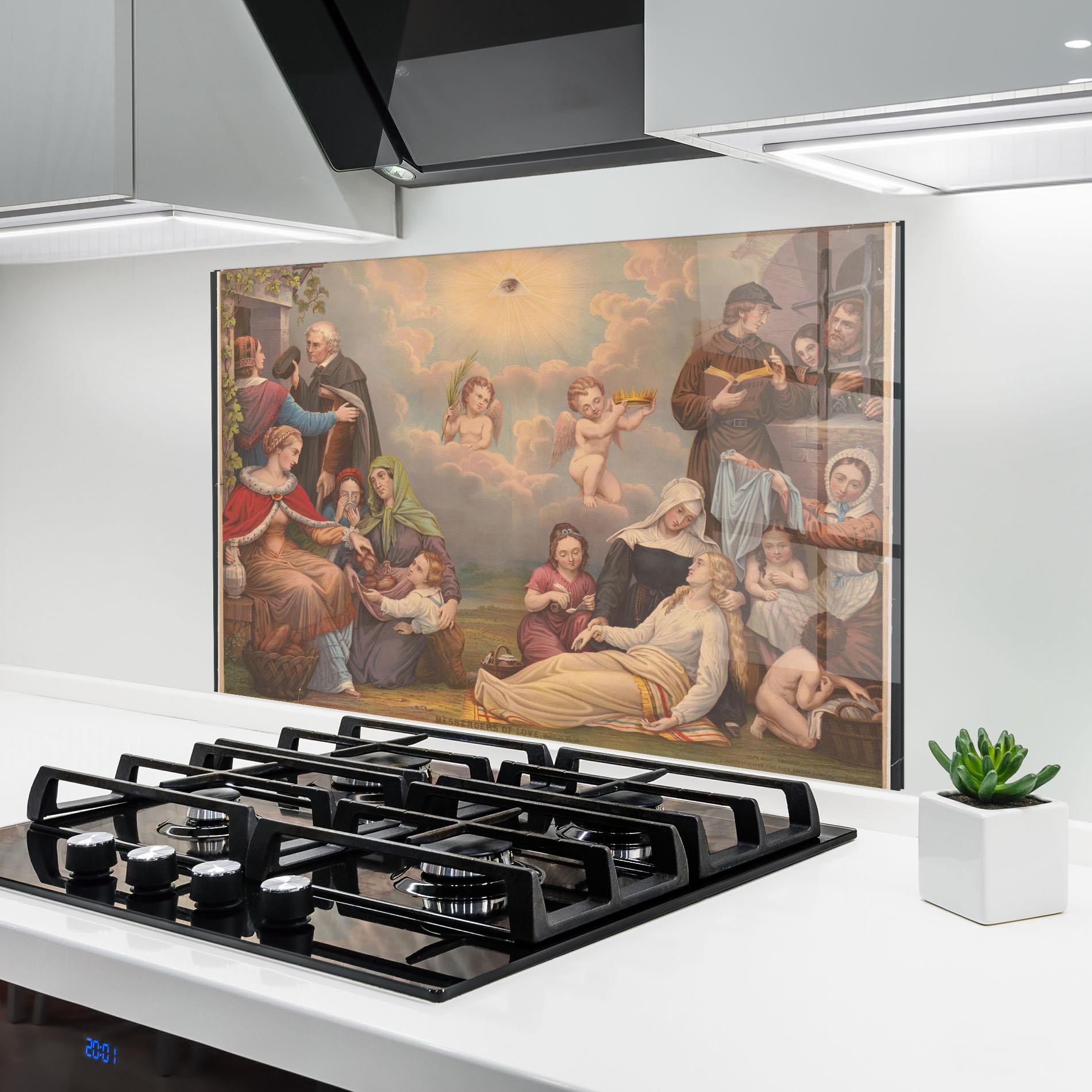 Panel Szklany do Kuchni Jesus Old Painting mockup 6