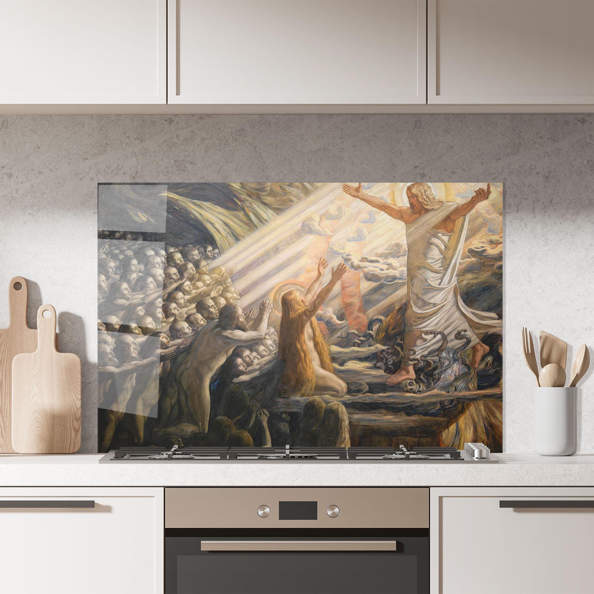 Panel Szklany do Kuchni Devine Jesus Art mockup 7