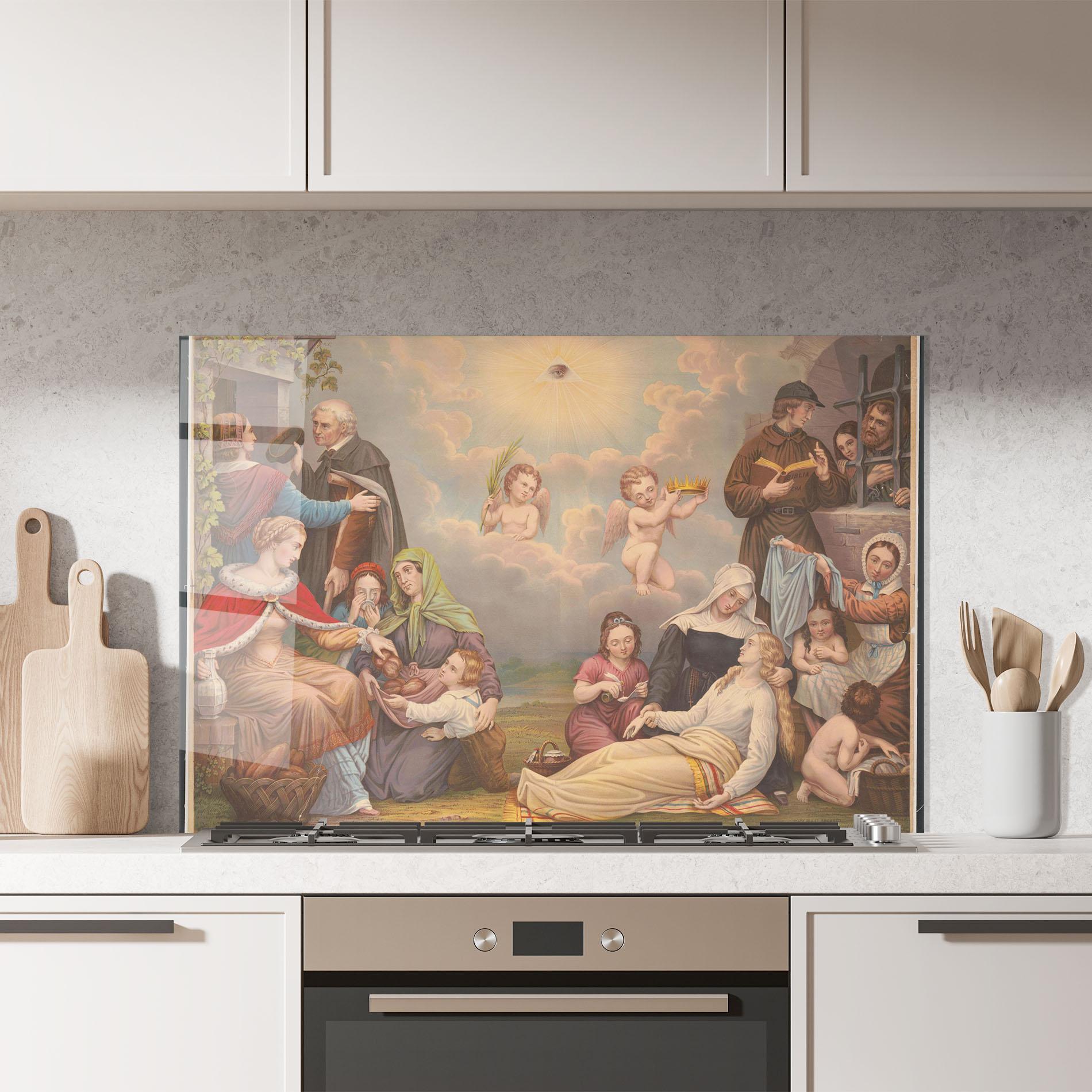 Panel Szklany do Kuchni Jesus Old Painting mockup 7