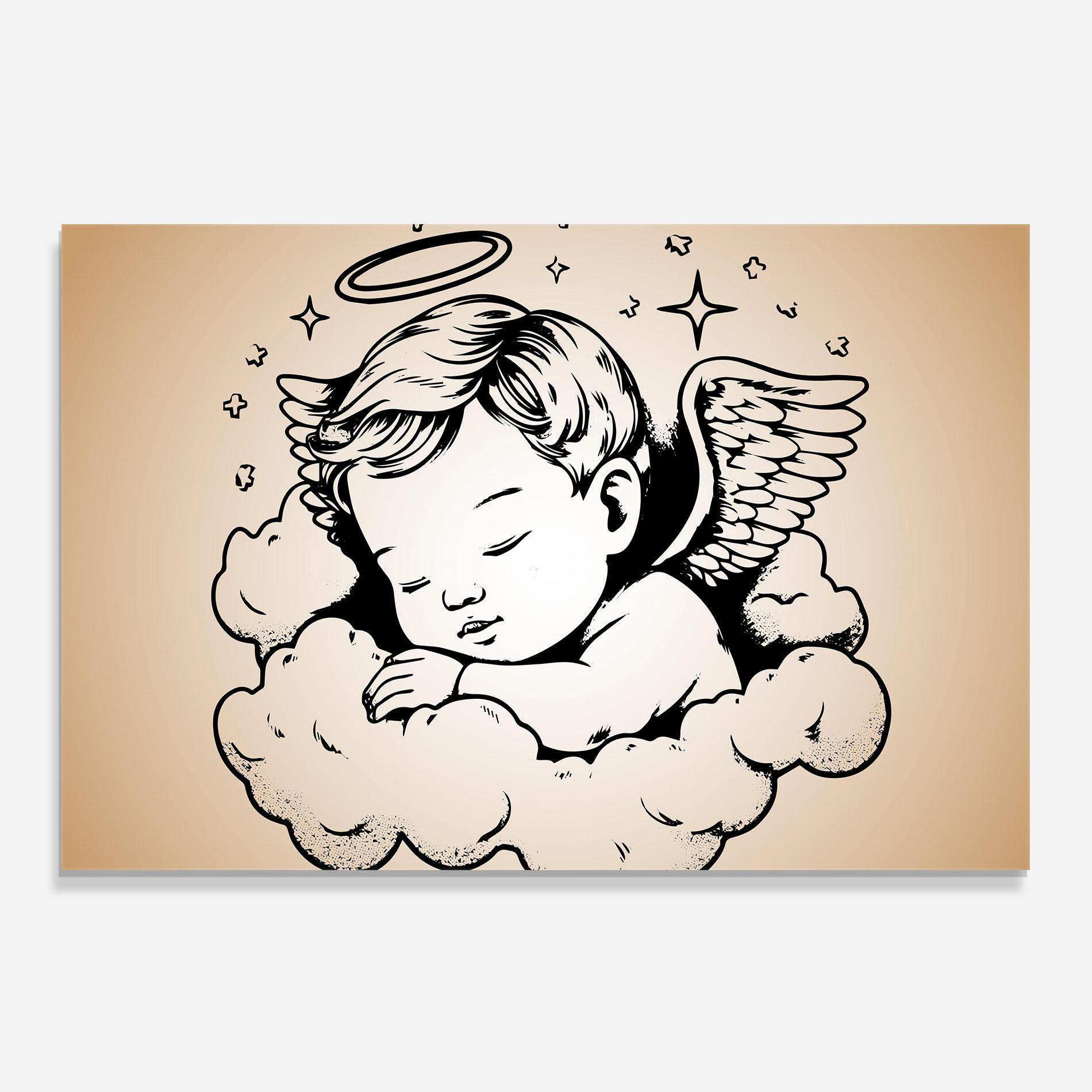 Panel Szklany do Kuchni Sleepy Angel mockup 0