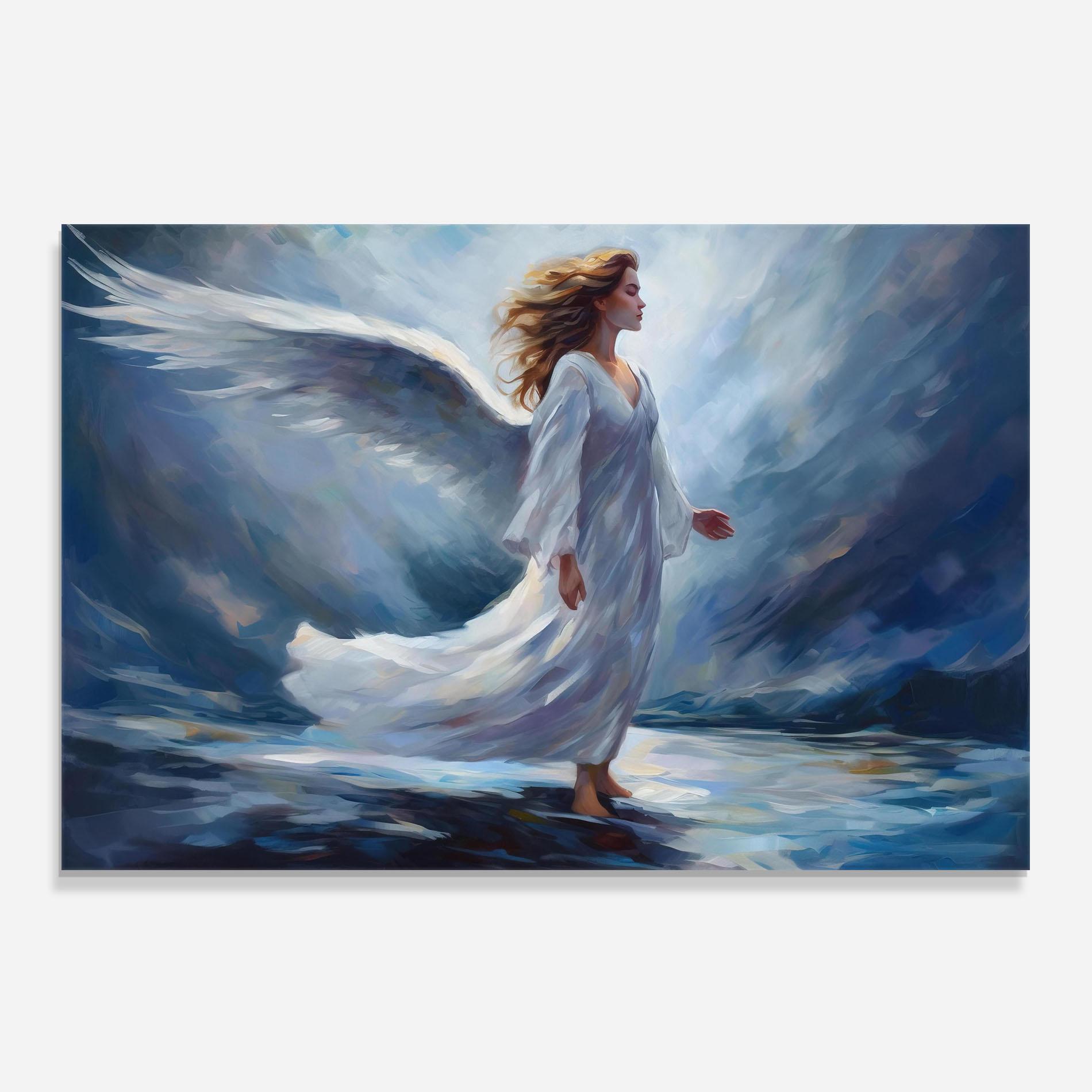 Panel Szklany do Kuchni Wind Angel Woman mockup 0