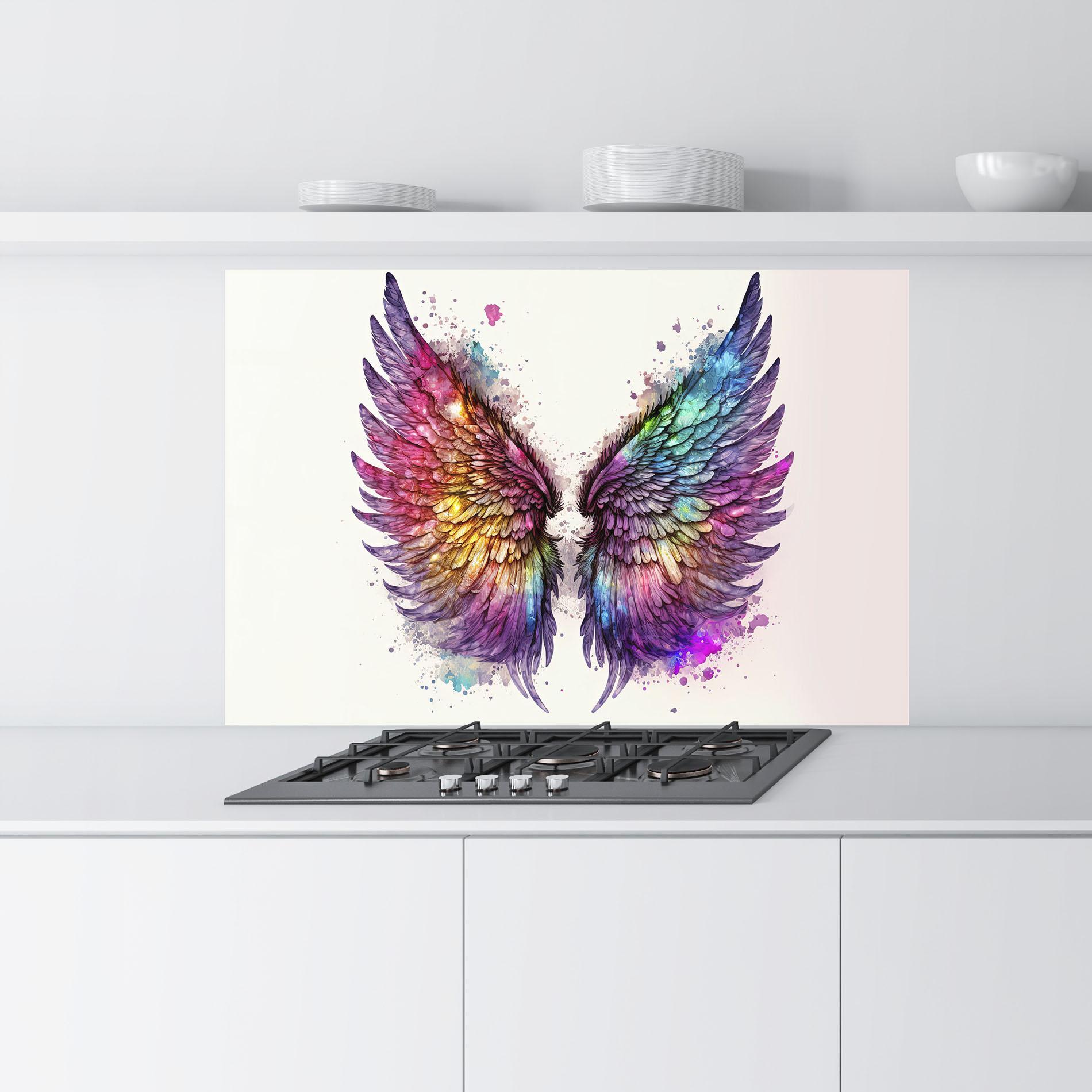Panel Szklany do Kuchni Magic Watercolor Wings mockup 9