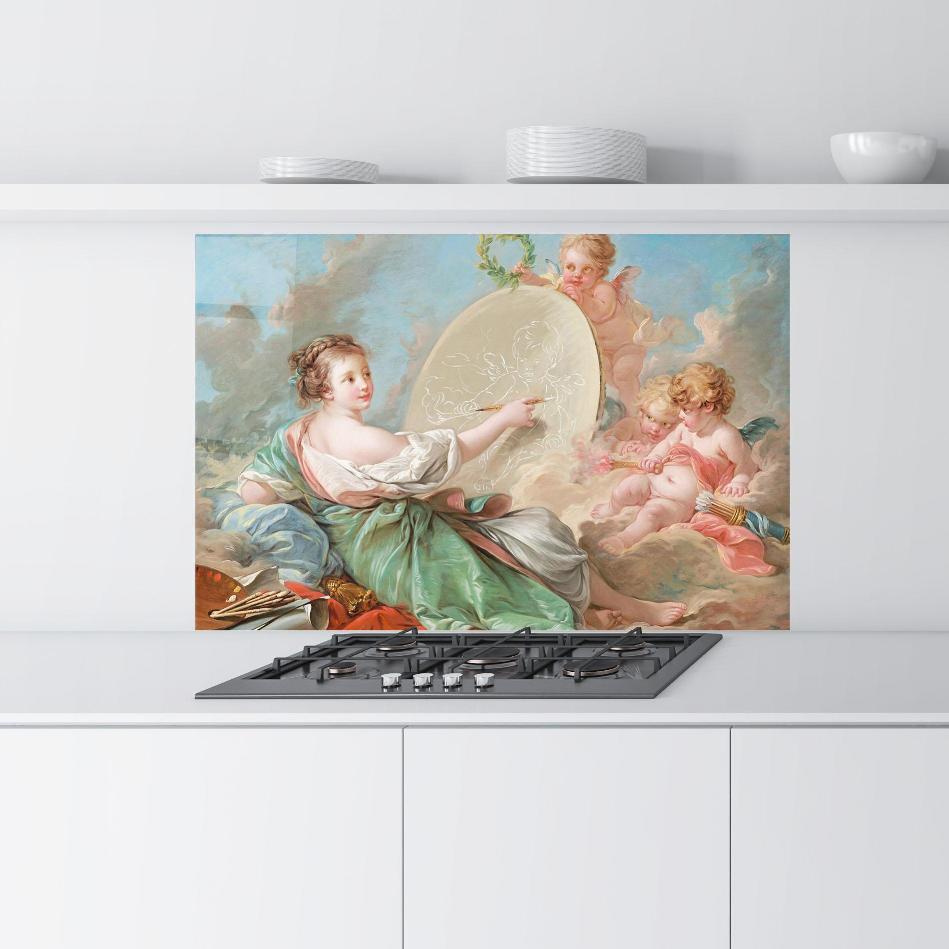 Panel Szklany do Kuchni Painting Cute Angels mockup 9