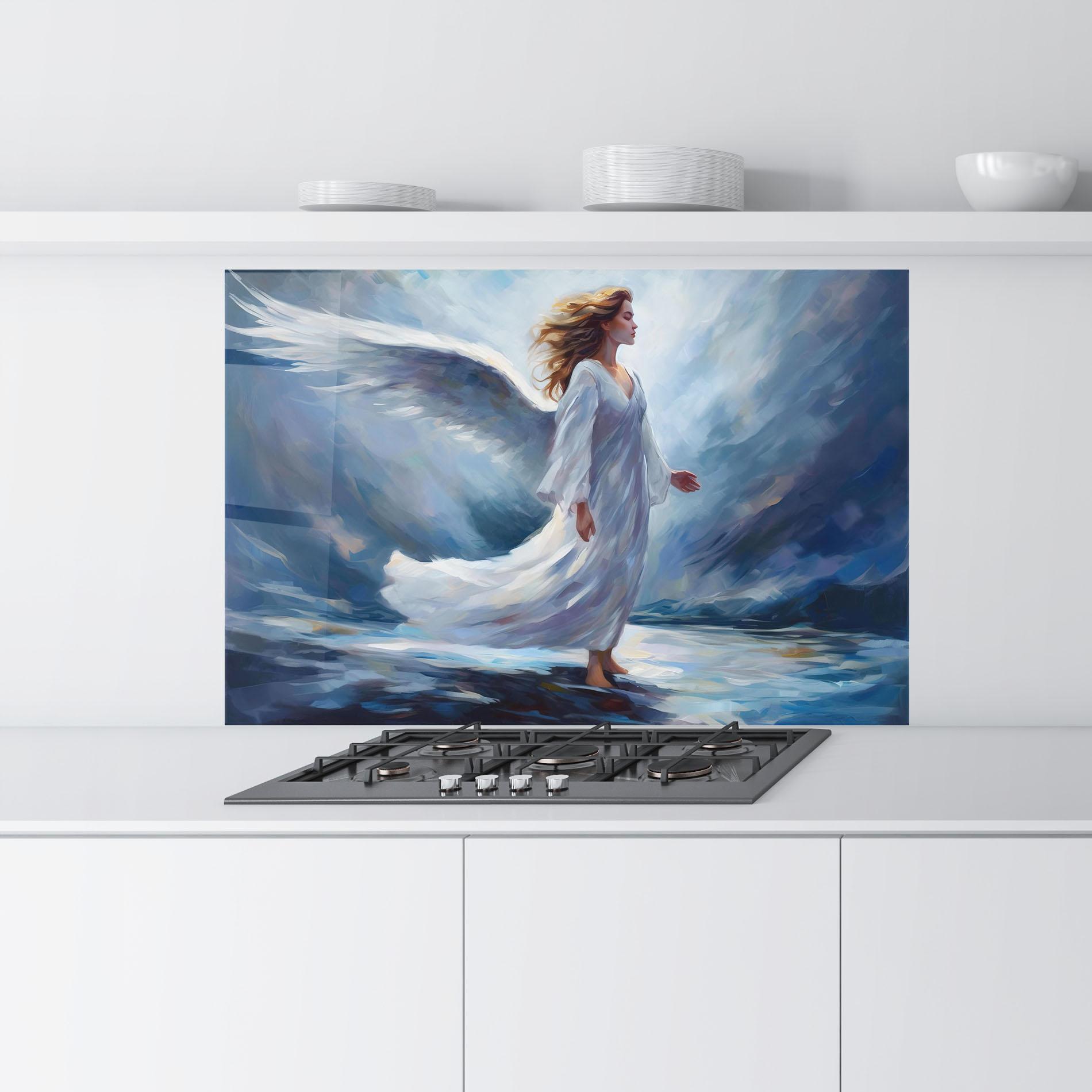 Panel Szklany do Kuchni Wind Angel Woman mockup 9