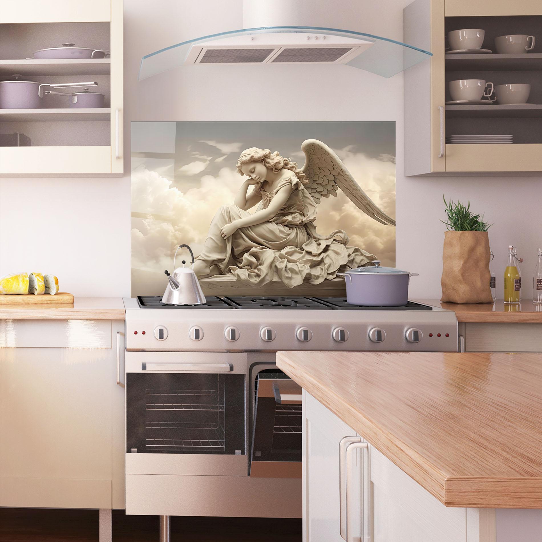 Panel Szklany do Kuchni Angel Guardian Cloud mockup 1