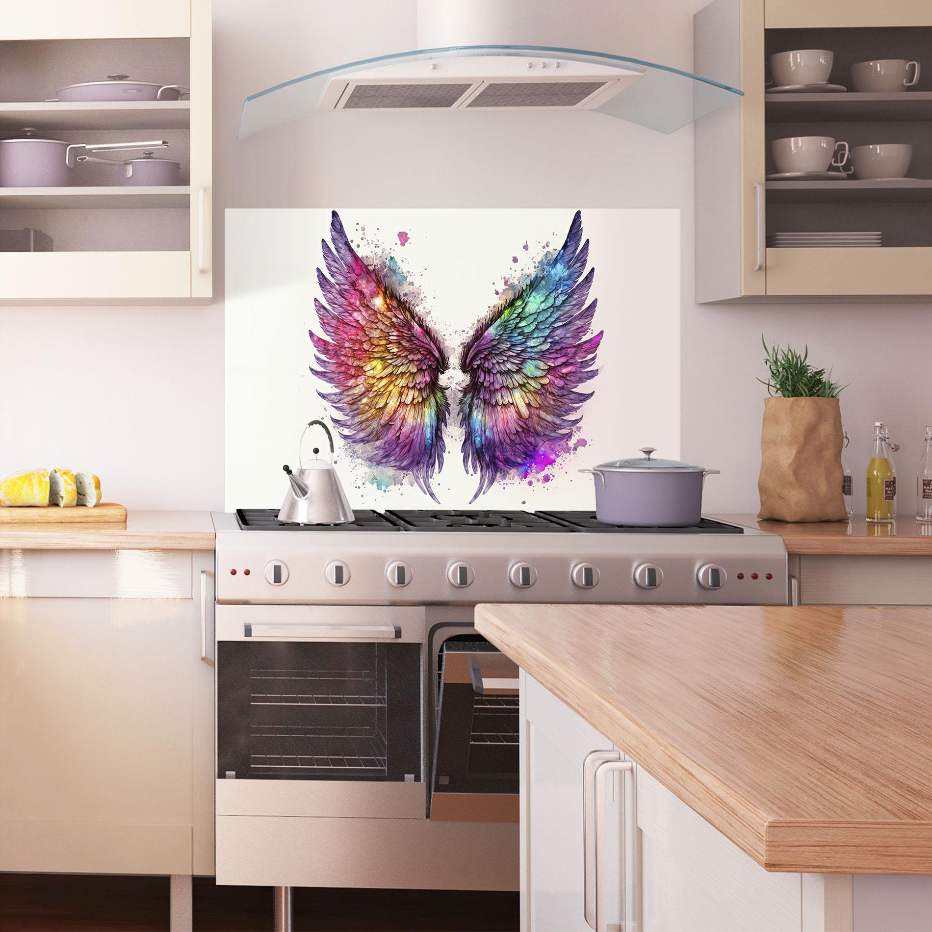 Panel Szklany do Kuchni Magic Watercolor Wings mockup 1