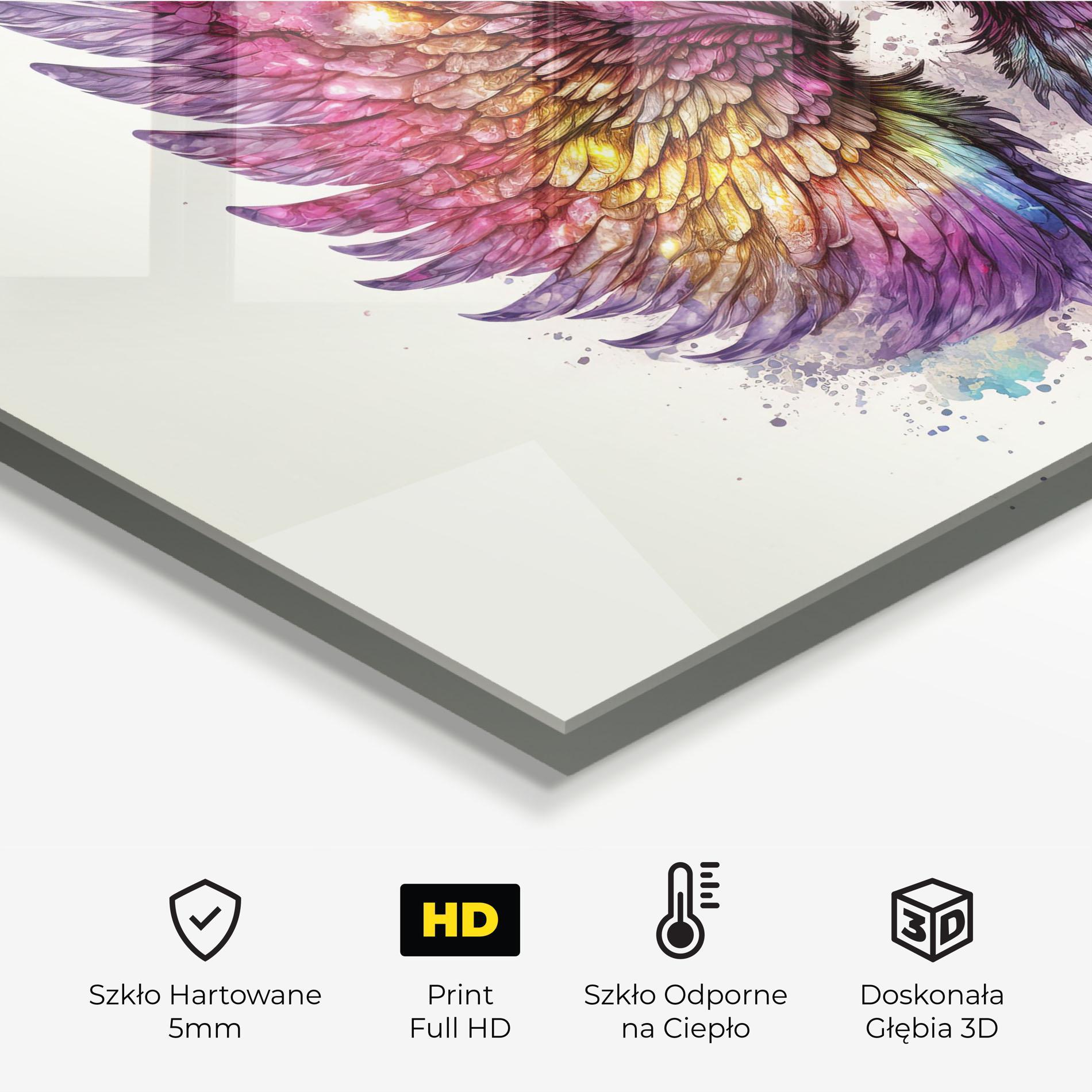 Panel Szklany do Kuchni Magic Watercolor Wings mockup 2